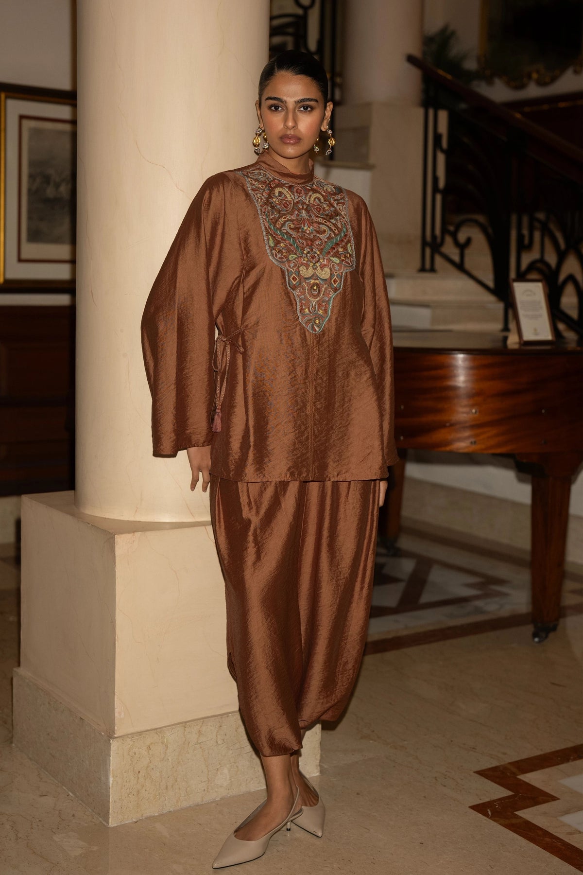 Embroidered Bib Top