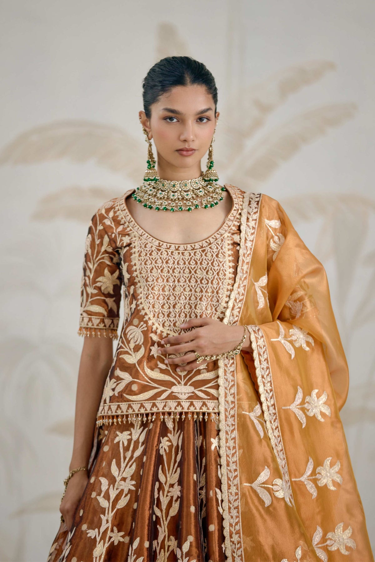 Coffee Brown Kurti-lehenga Set