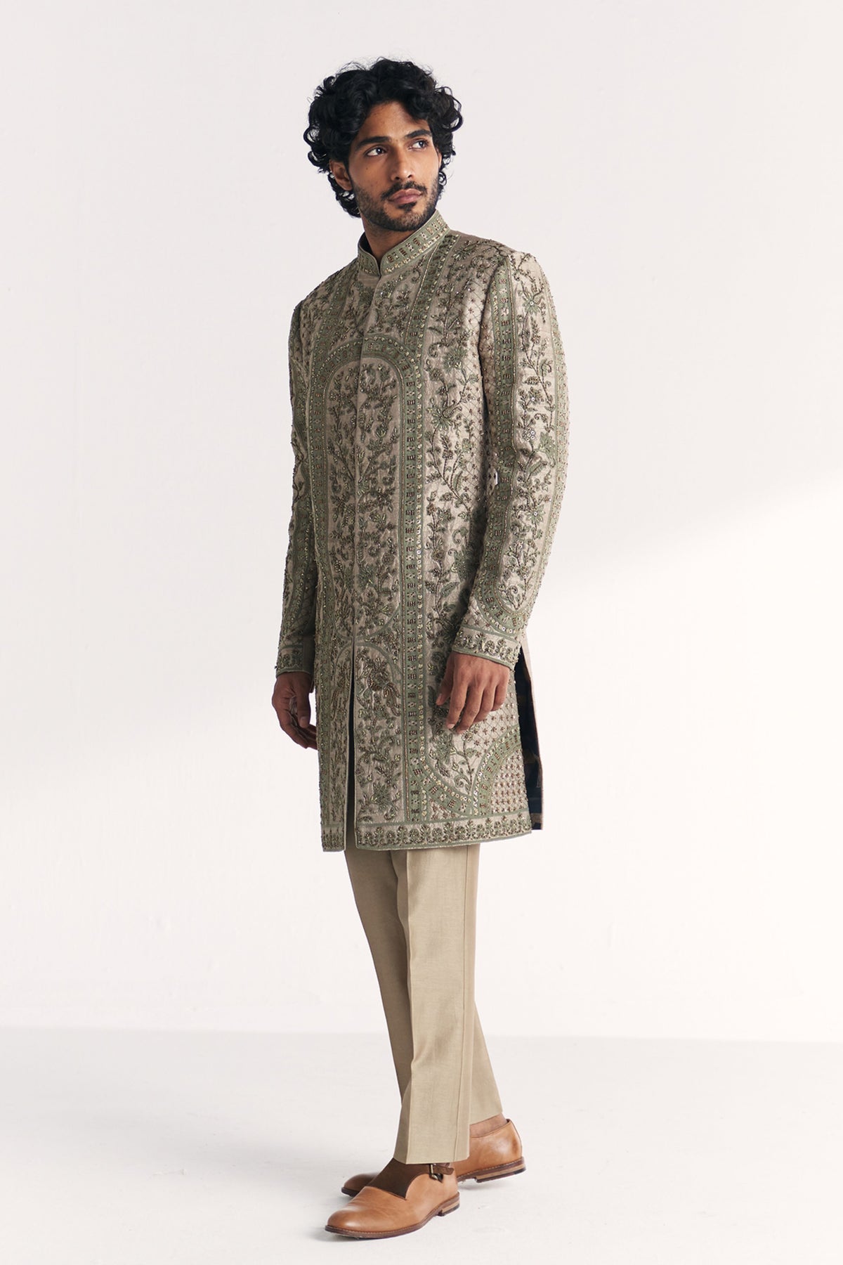 Karan Green Achkan Set