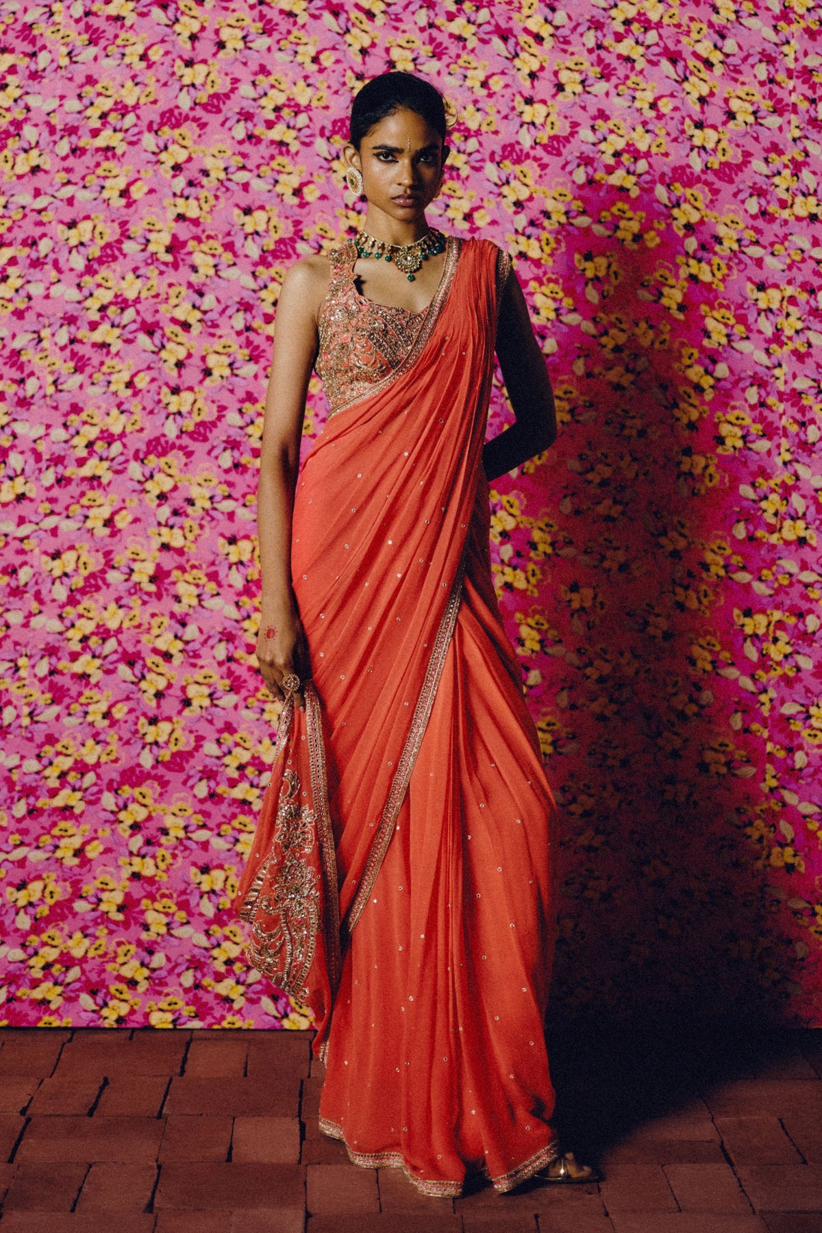 Sirumalar Pre-draped Saree Set