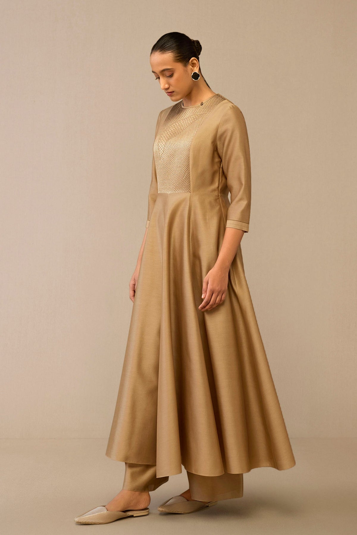 Beige Dilana Kurta Set