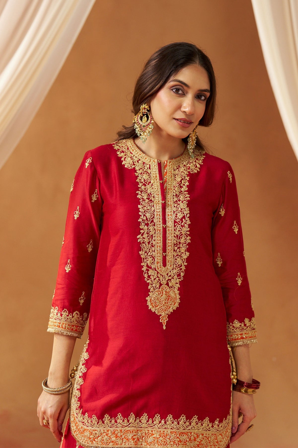 Fadiya Deep Red Sharara Set