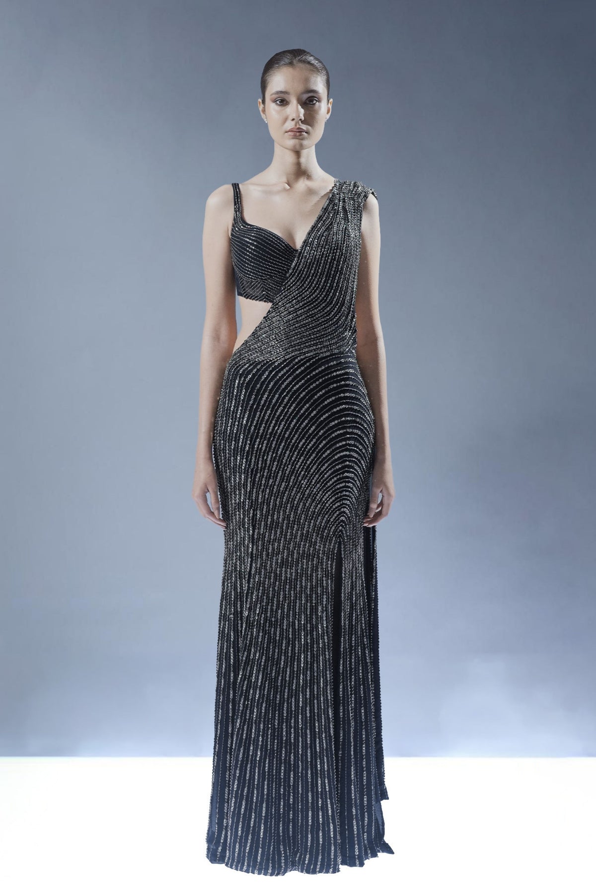 Helix Sculpted Saree Gown
