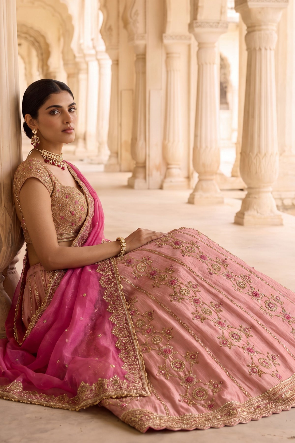 Gulab Jadau Lehenga Set