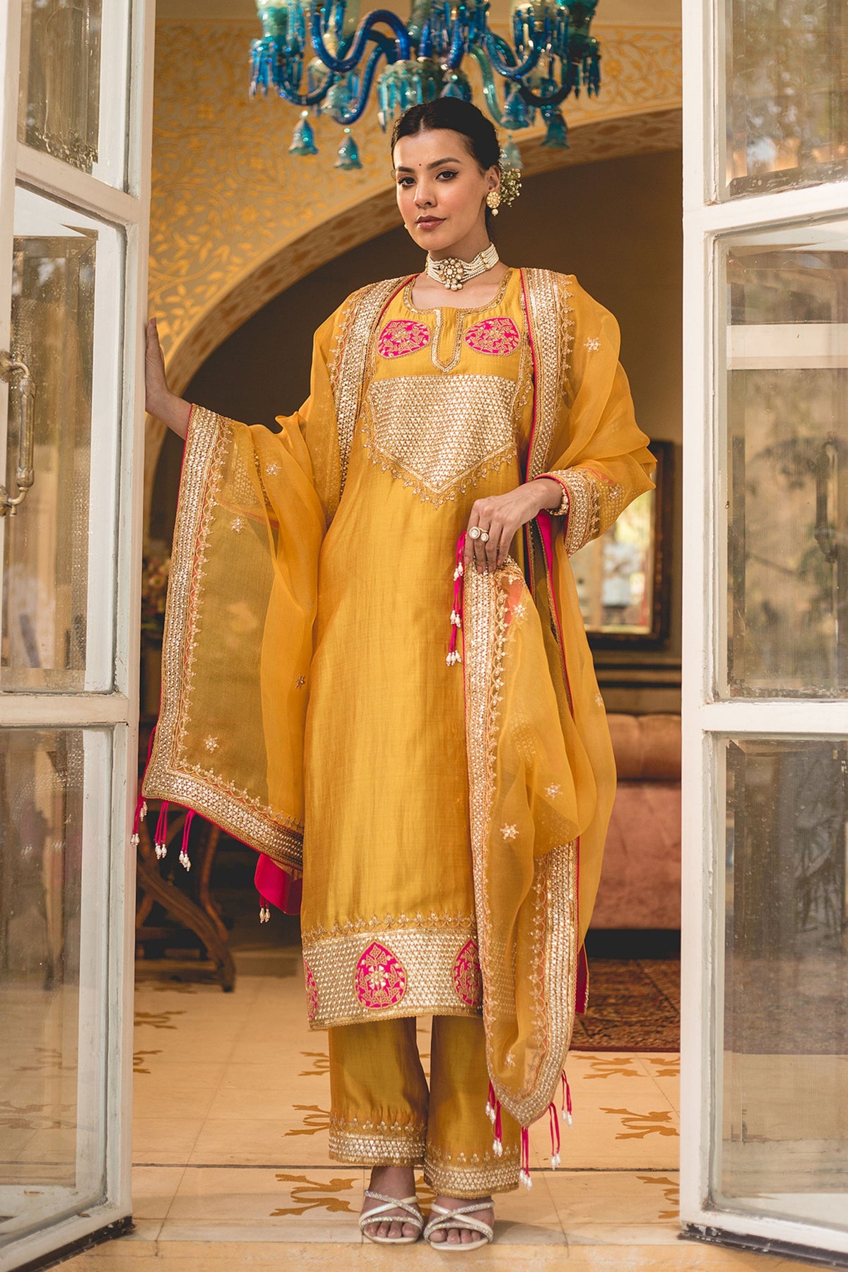 Mustard Kurta Set