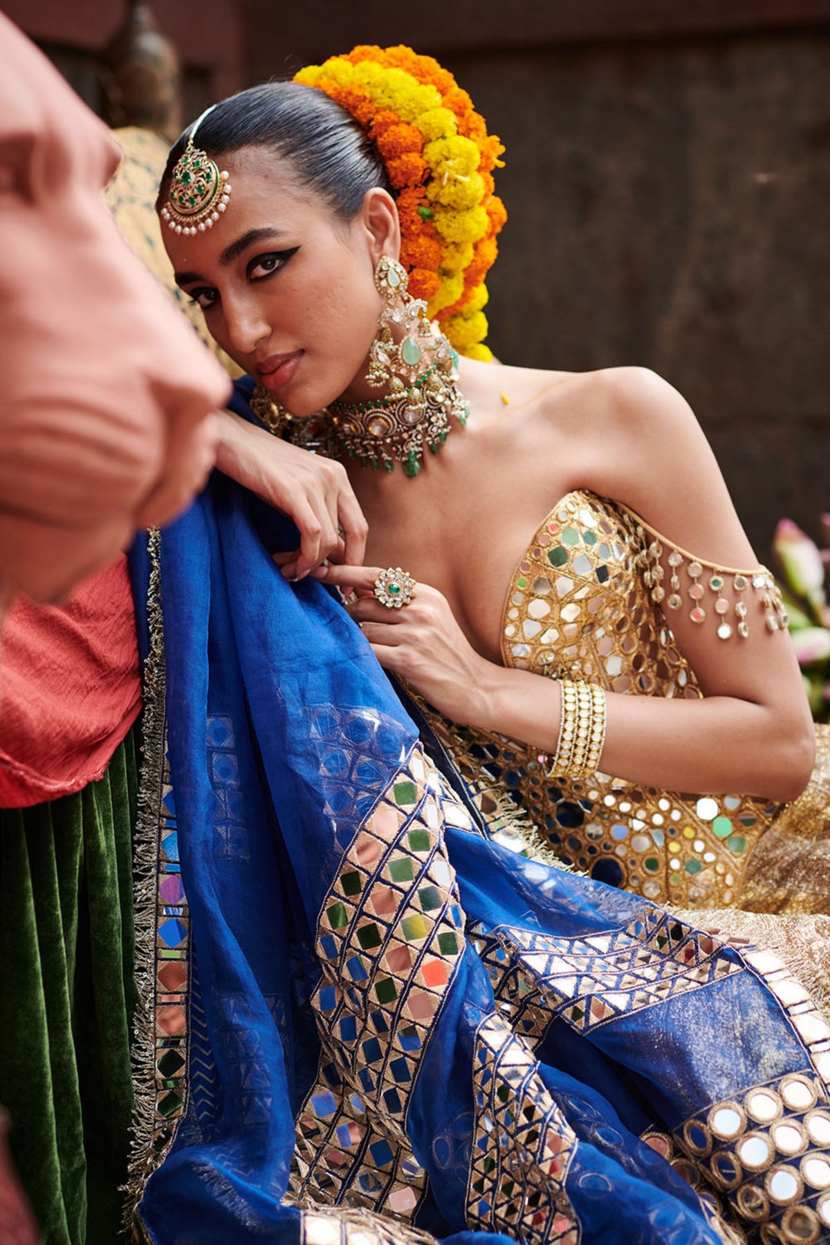 Chaandi Sona Stripes Lampi Lehenga Set