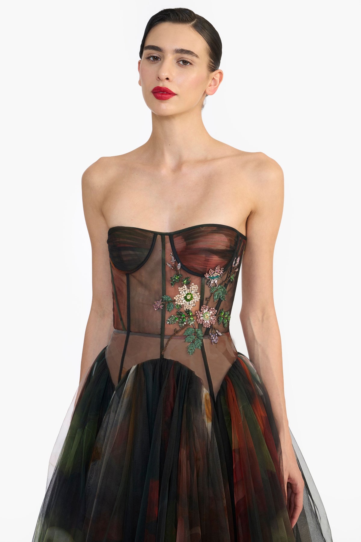 Drop Waisted Corseted Midi
