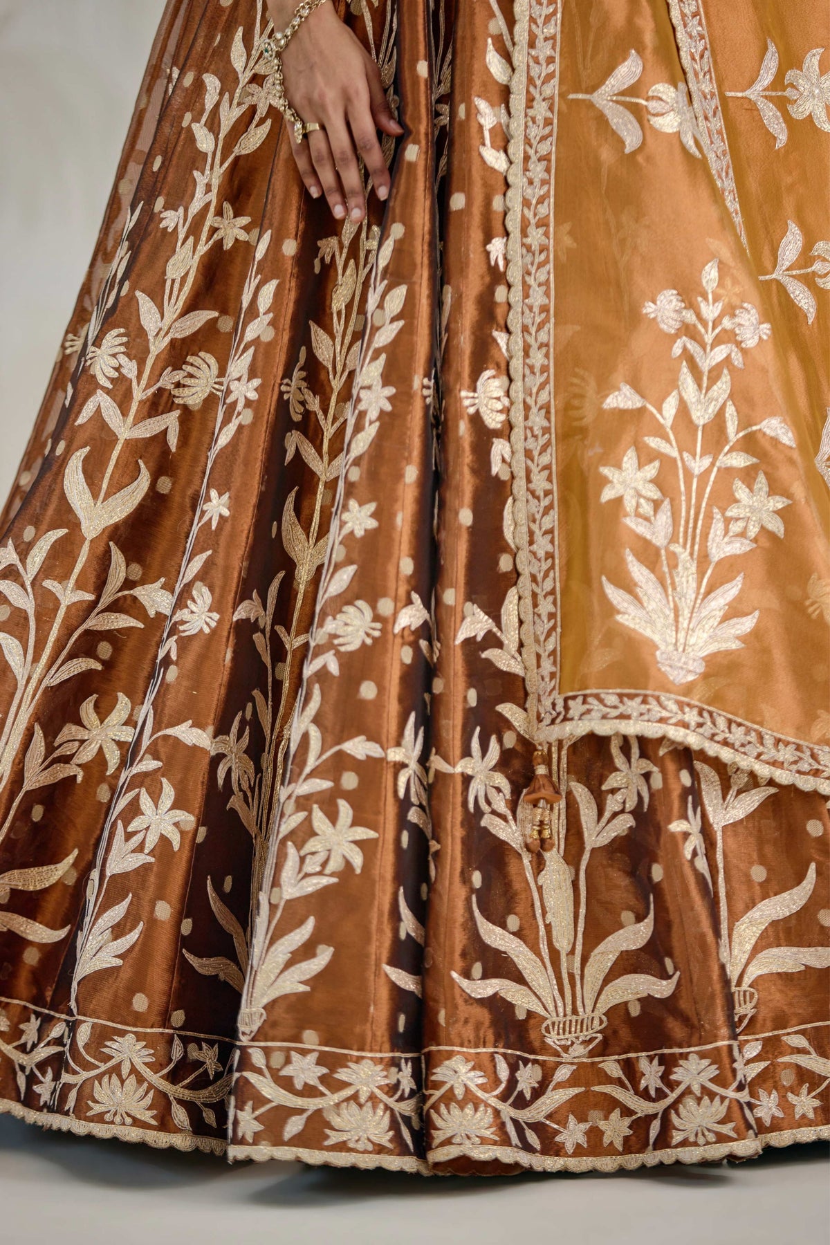 Coffee Brown Kurti-lehenga Set