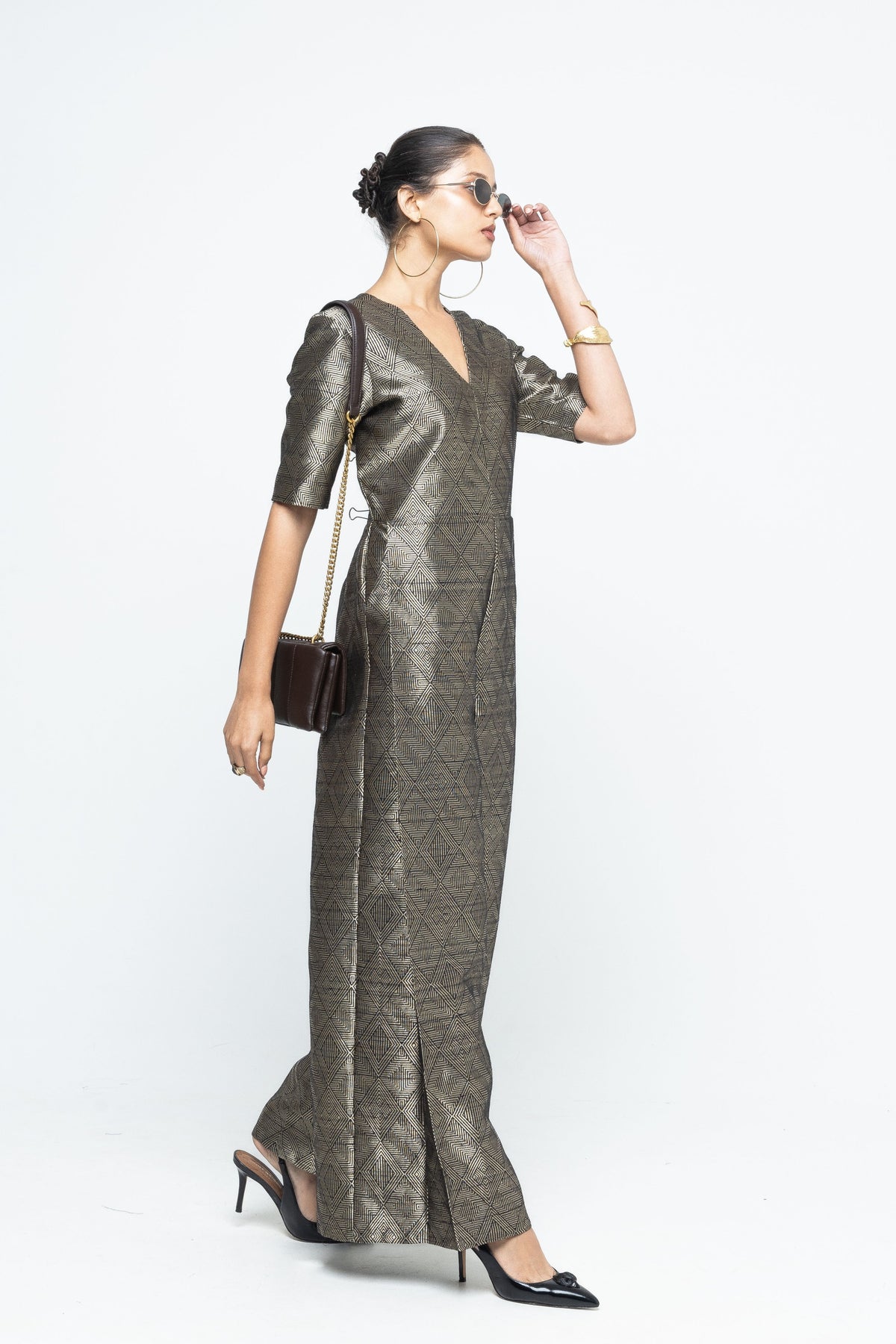 Sera Black Metallic Jumpsuit
