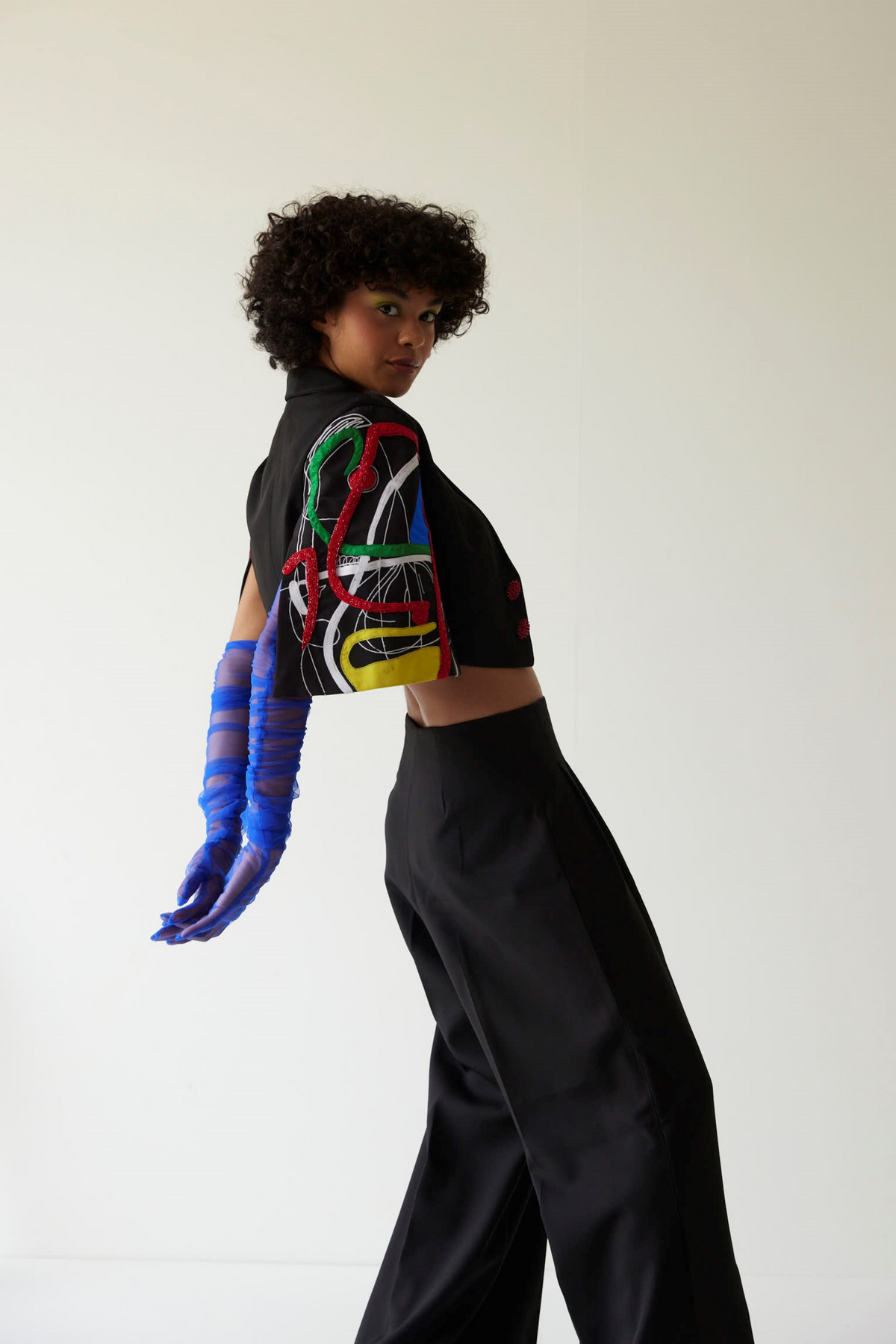 Paint Stain Cropped Blazer Co-ord Set