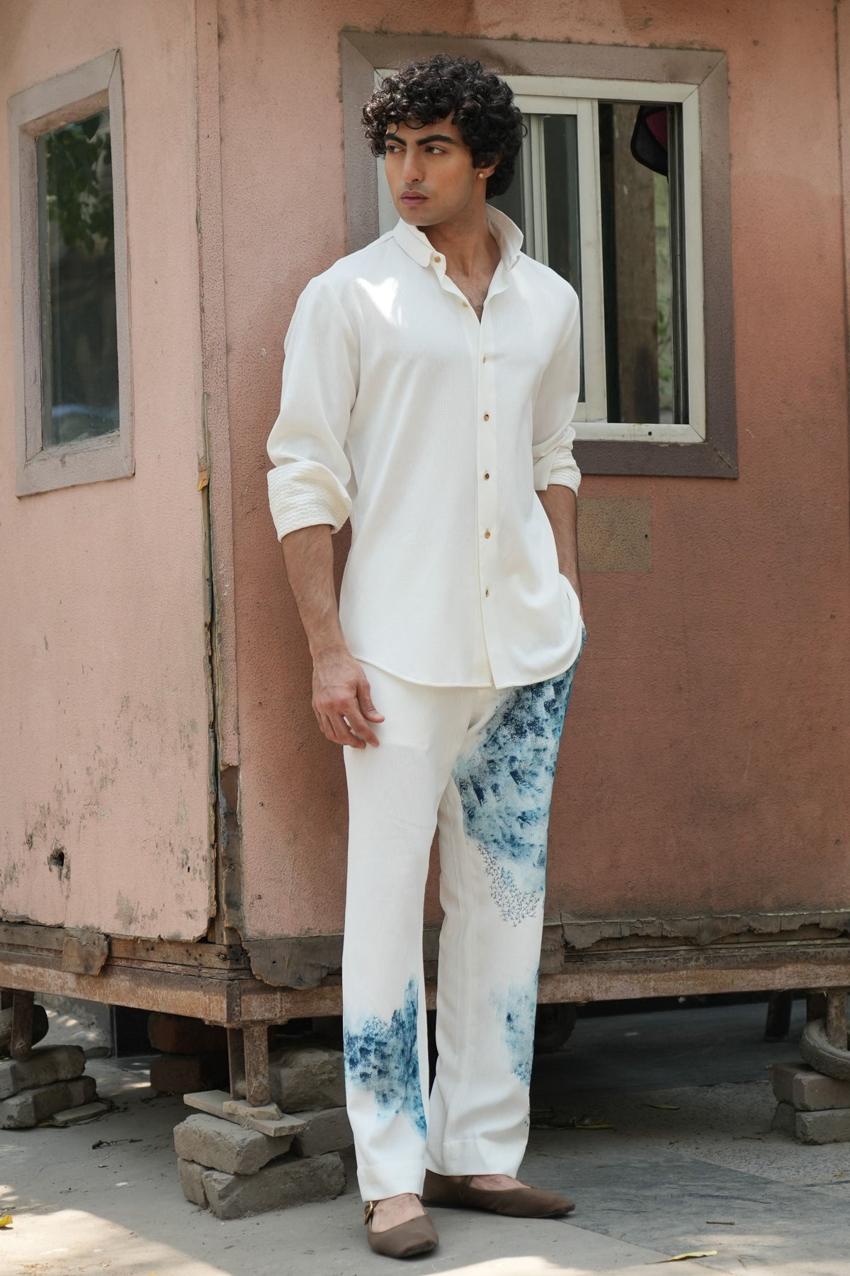 Blue Ink Overshirt Set