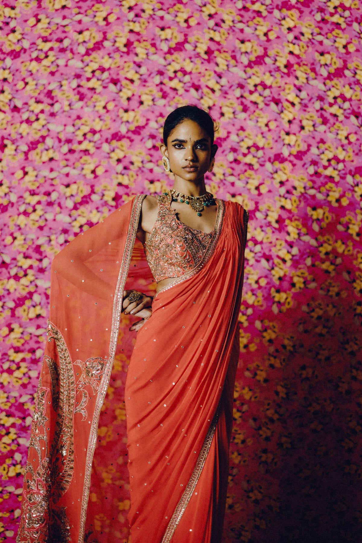 Sirumalar Pre-draped Saree Set