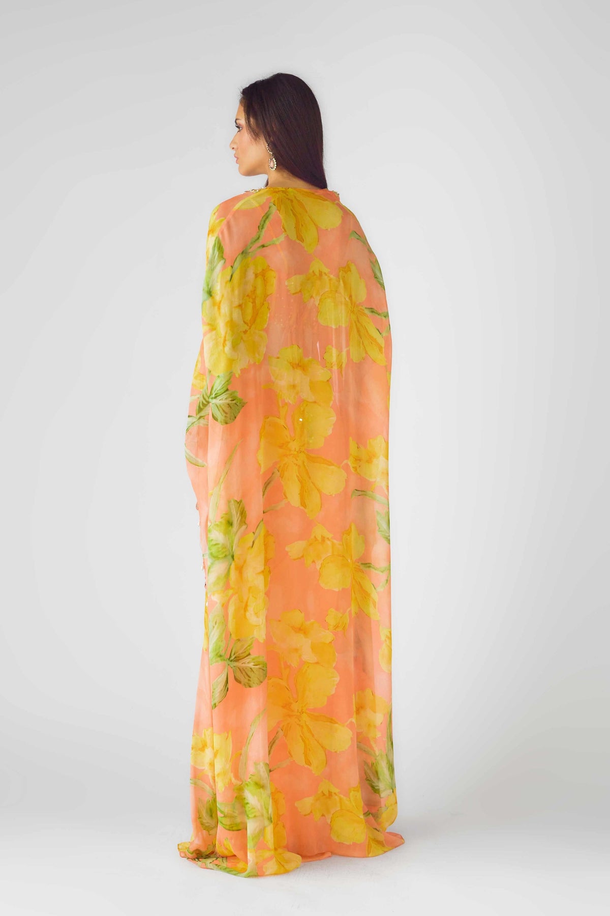The Soft Peach Blooms Cape Set