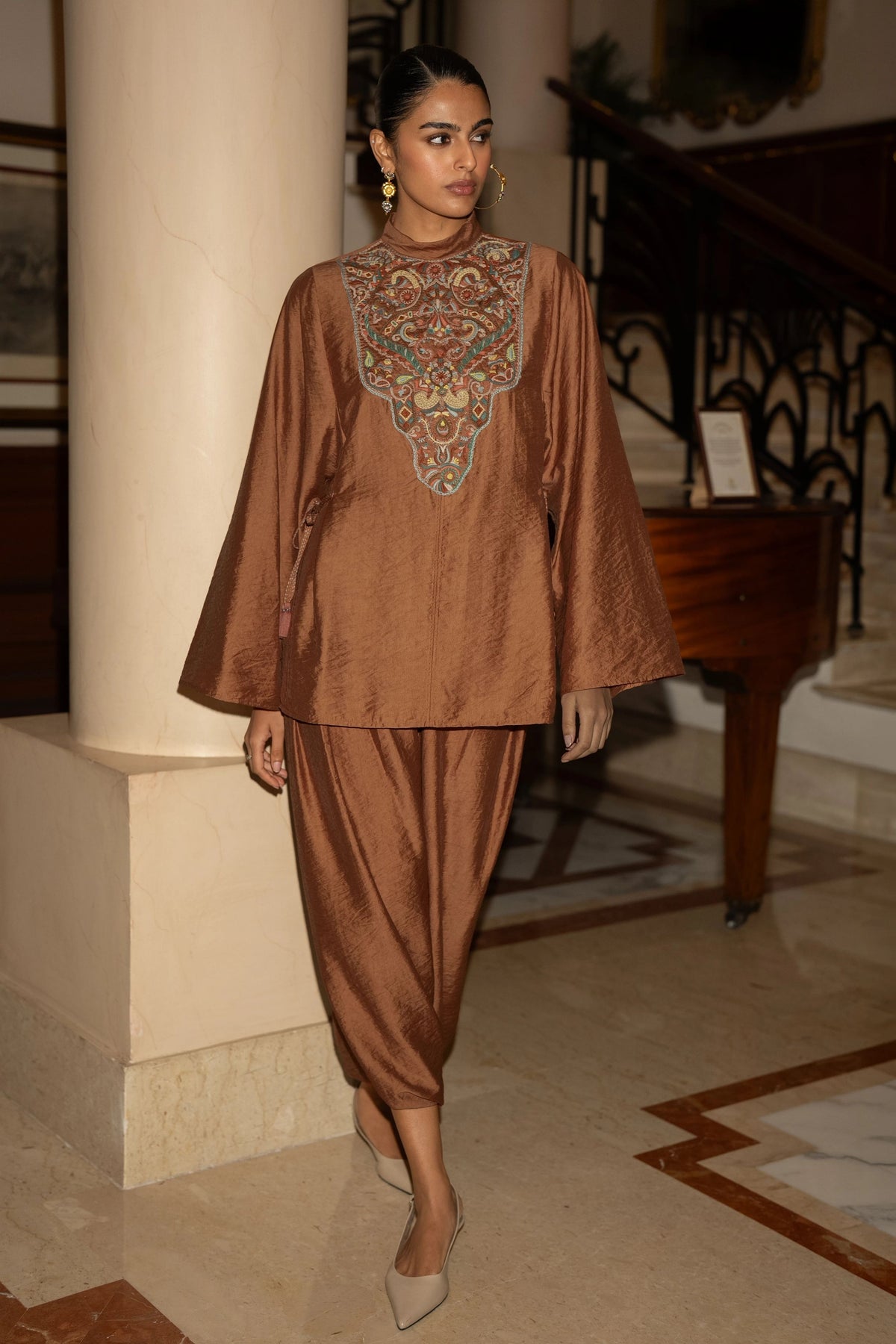 Embroidered Bib Top