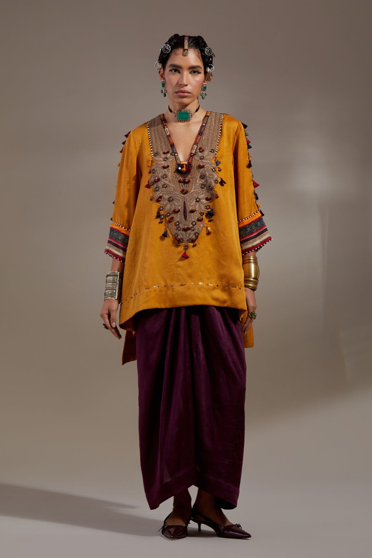 Yellow Topaz Mitra Short Kurta