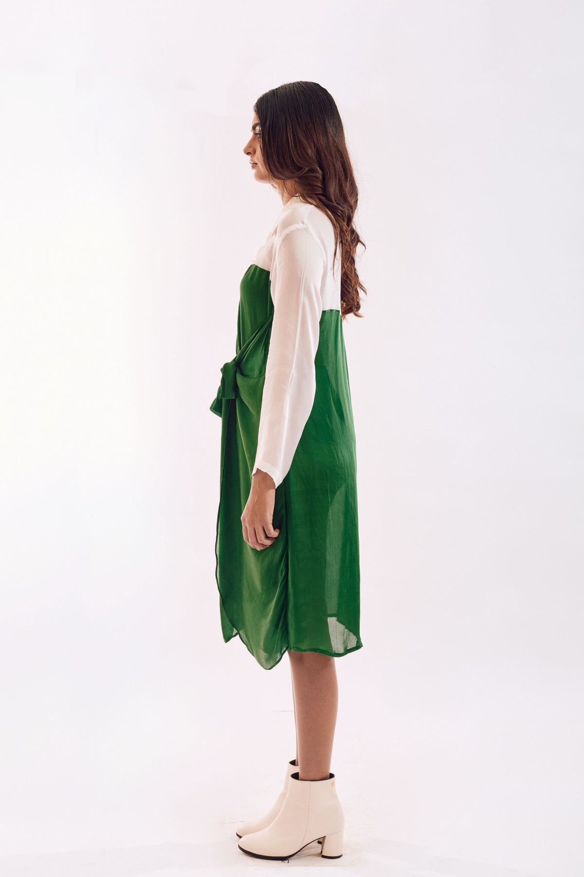 Green Half Tie Dress