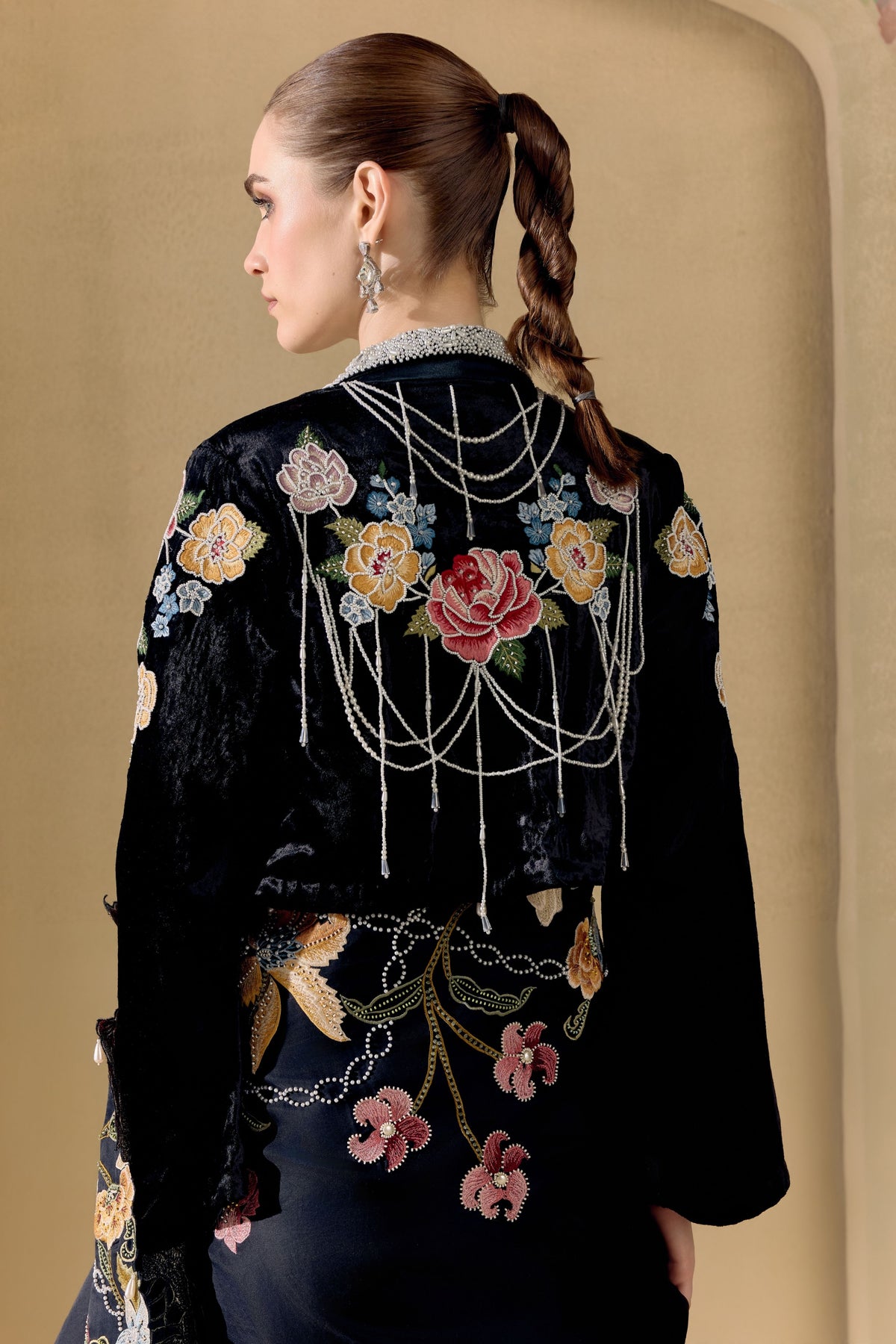 Black Fleur Bolero Jacket