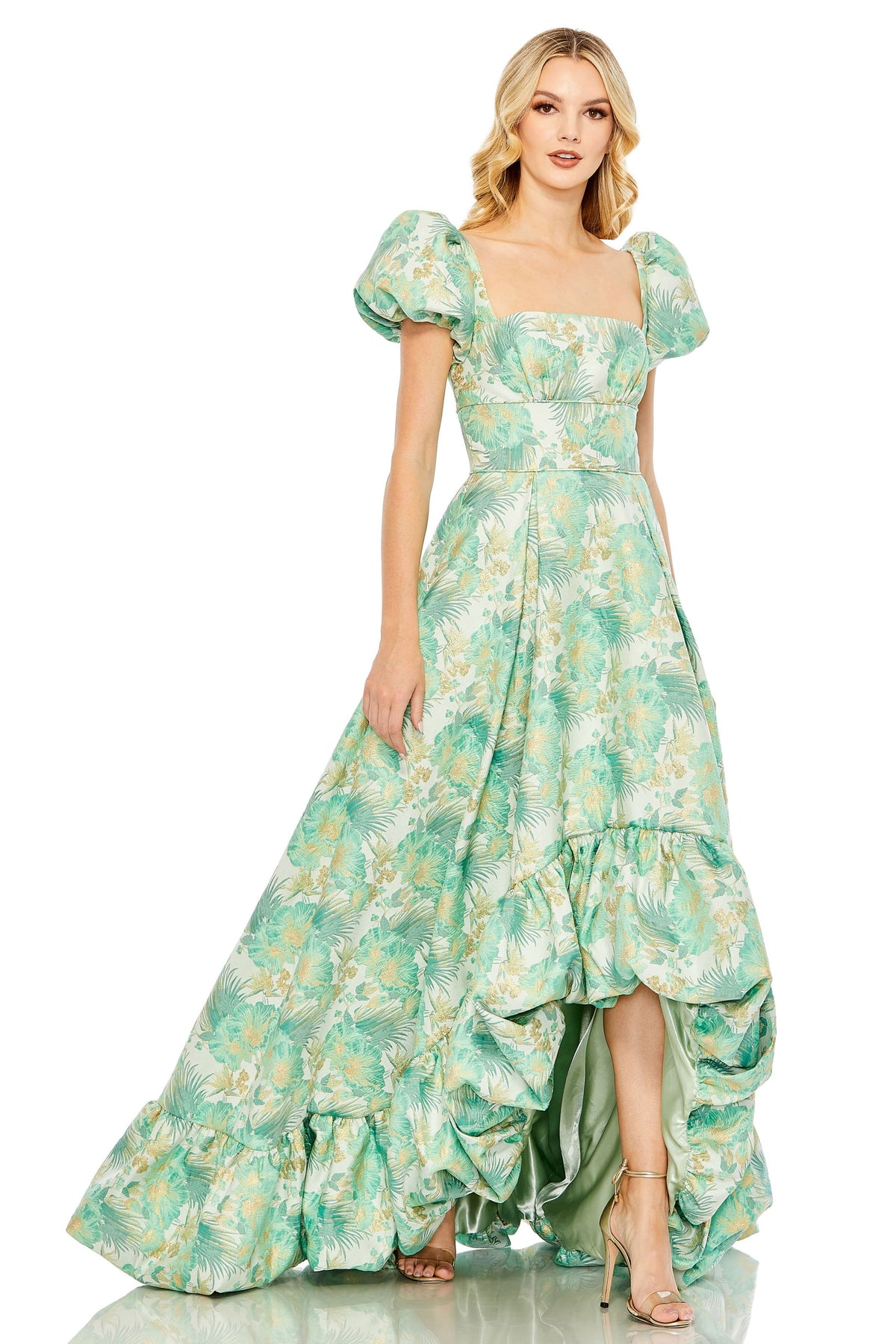 Square Neckline Puff Gown