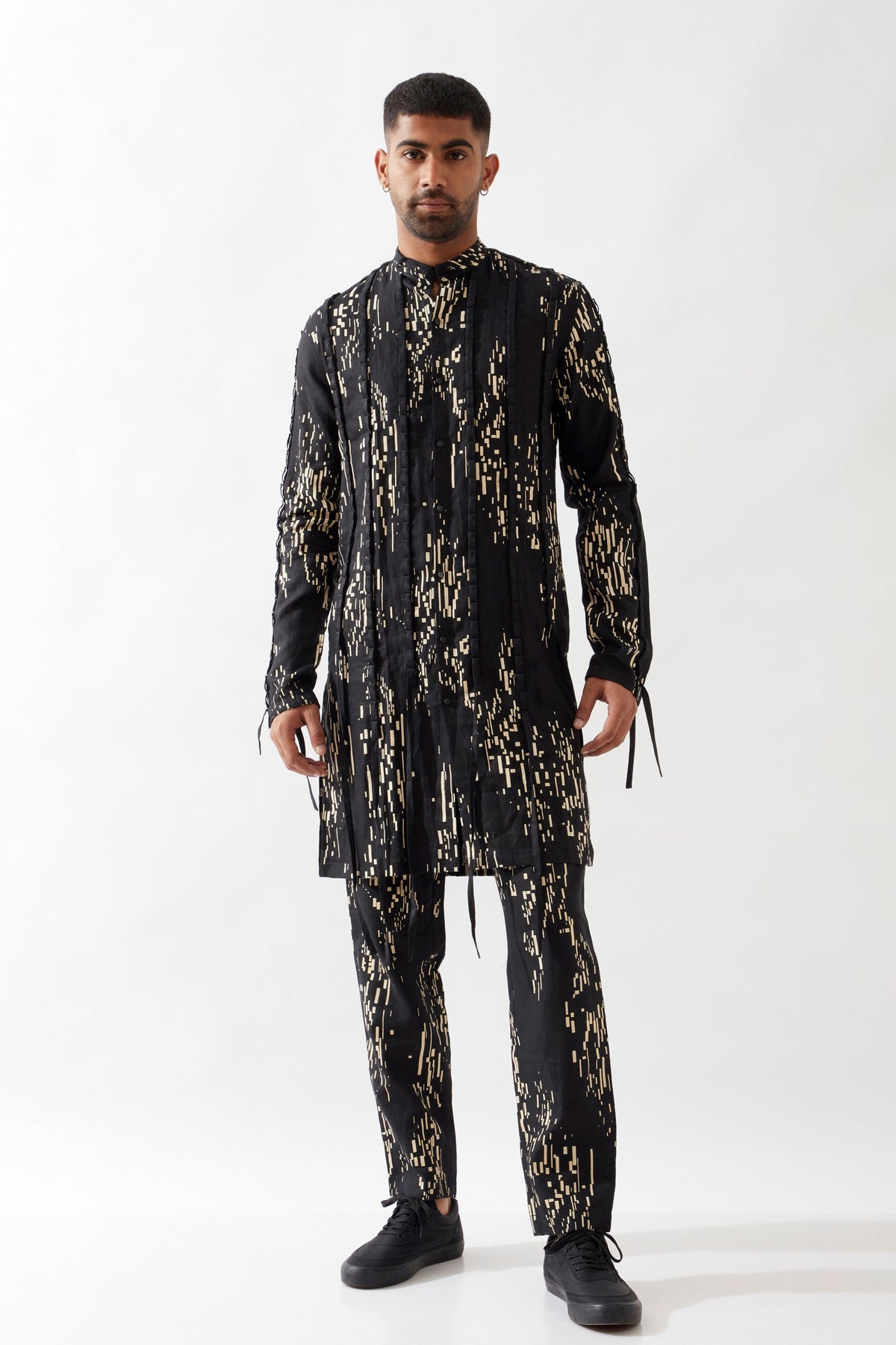 Colton Bricks Black Kurta Set