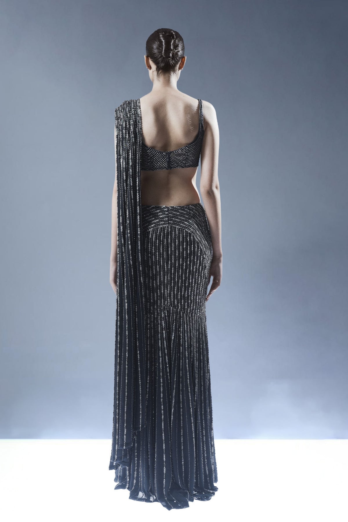 Helix Sculpted Saree Gown