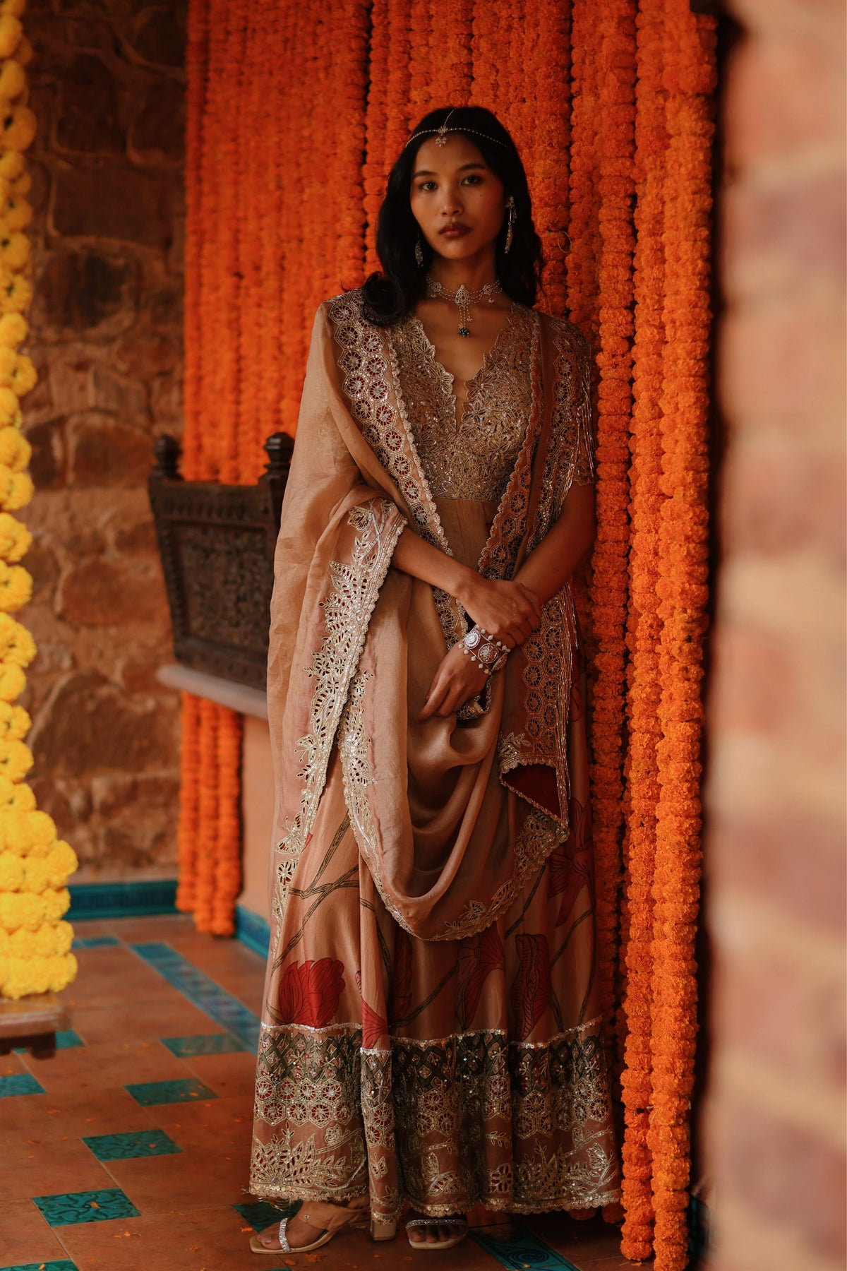Almond  Kalam Anarkali Set