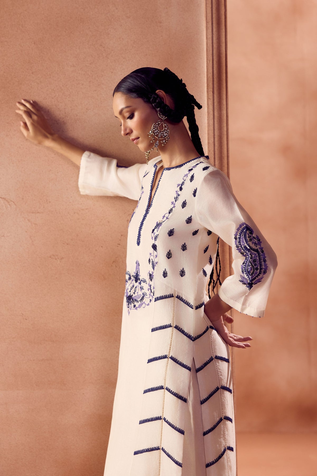 Ivory Blue Kurta Set