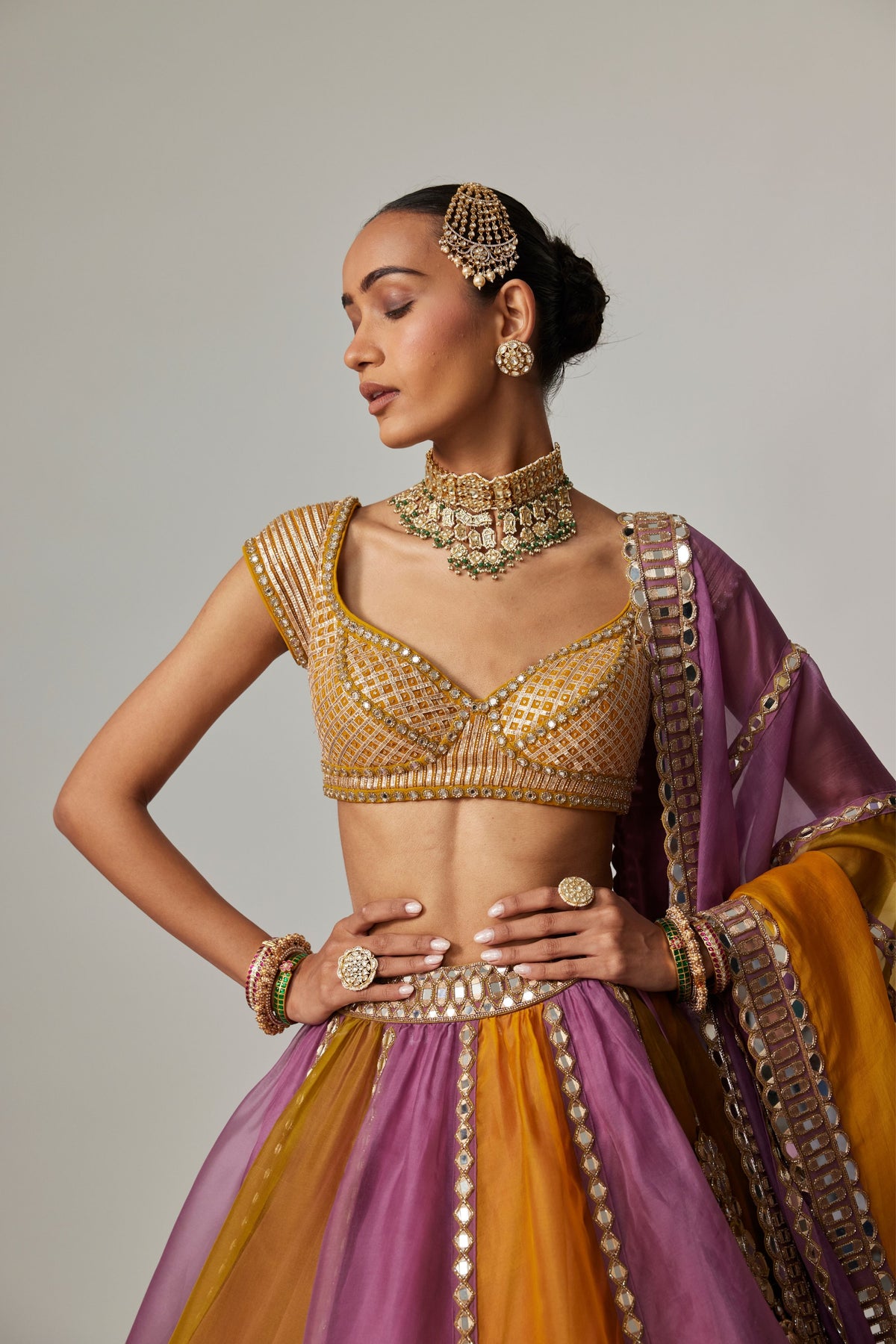 Mustard Multicolor Lehenga Set