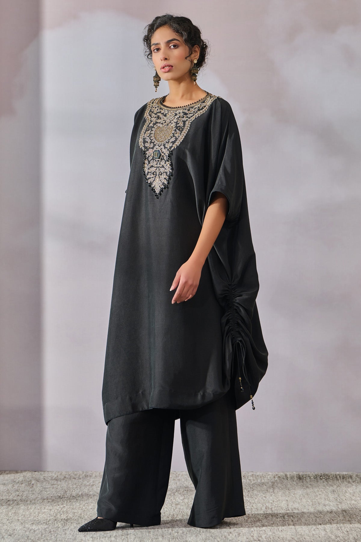 Hand Embroidered Kaftan With Pants