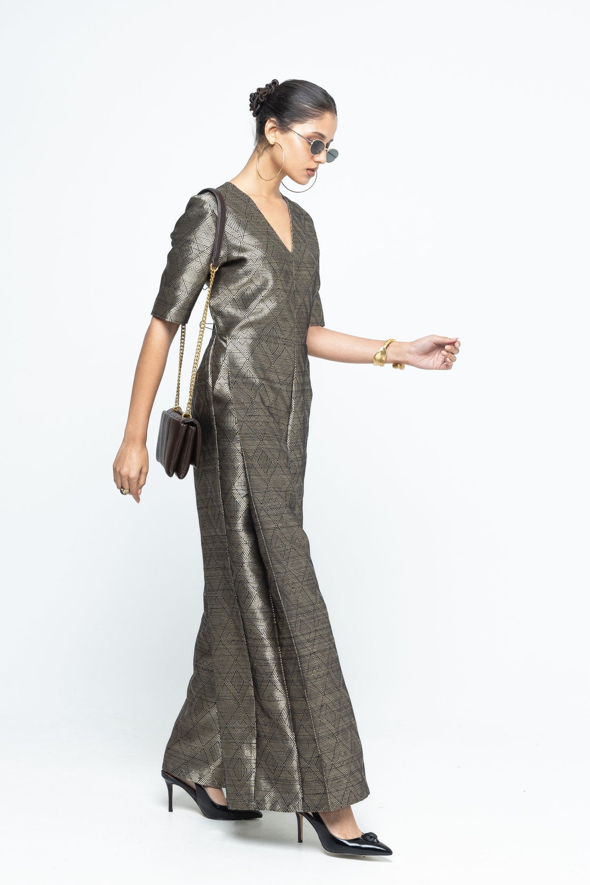 Sera Black Metallic Jumpsuit