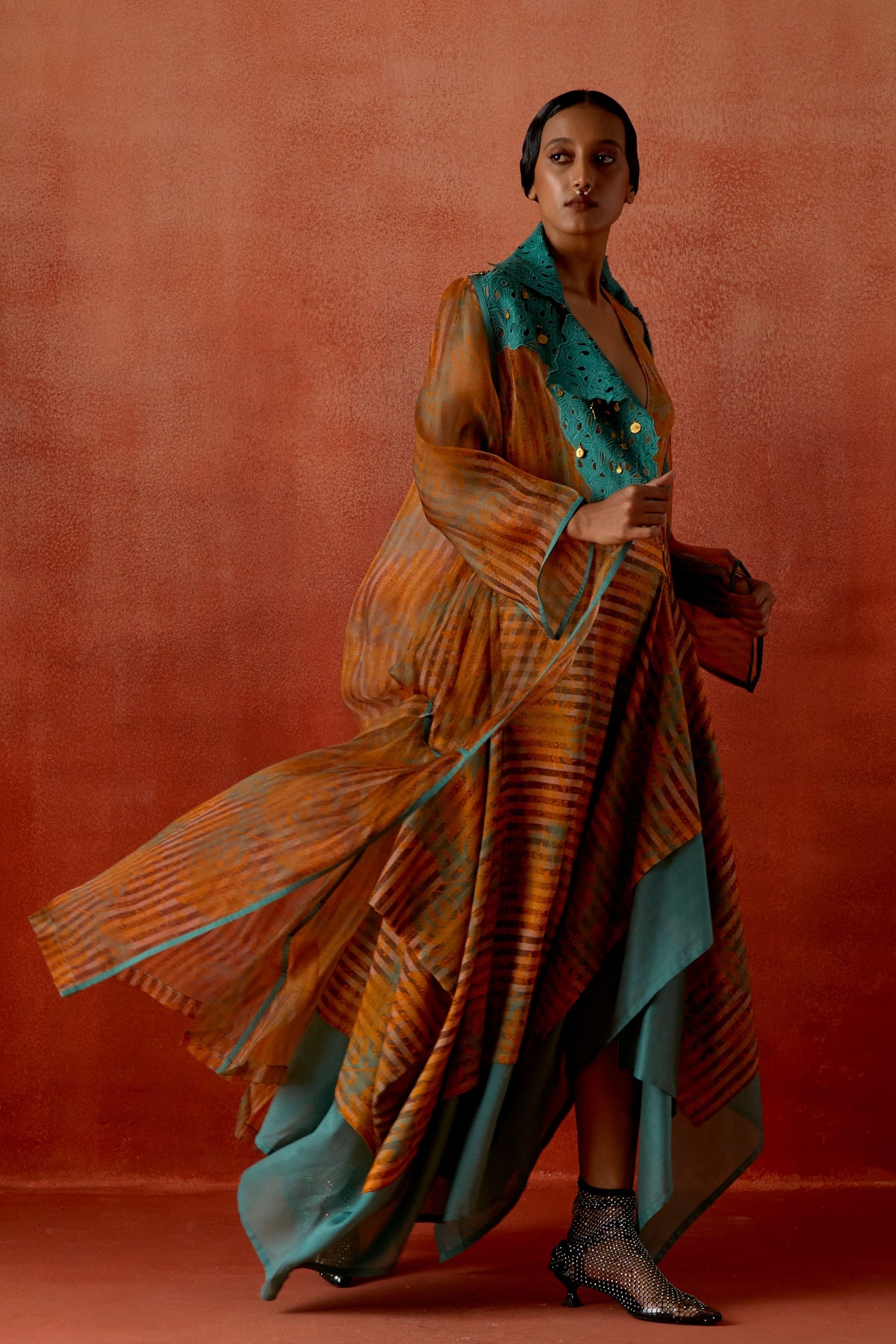 Printed Organza Skirt Set