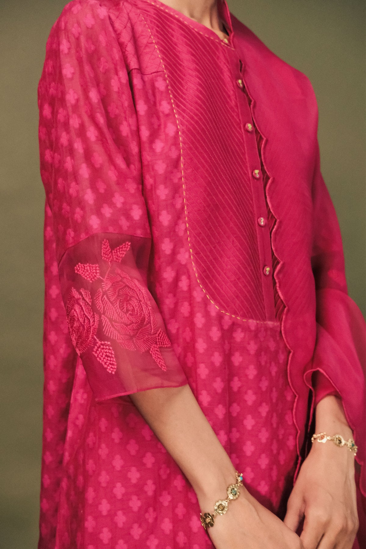 Fuchsia Banarsi Tunic Set