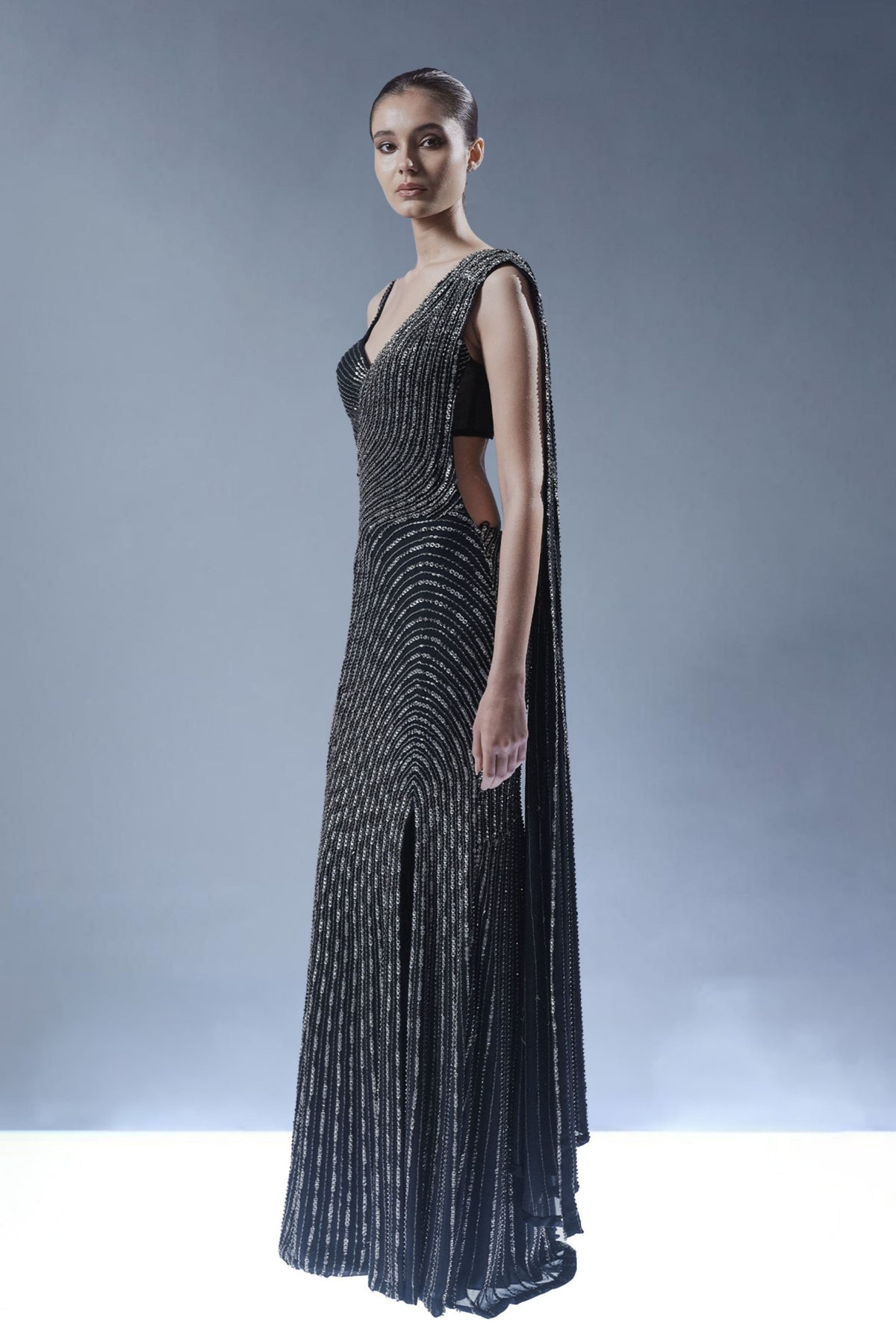 Helix Sculpted Saree Gown