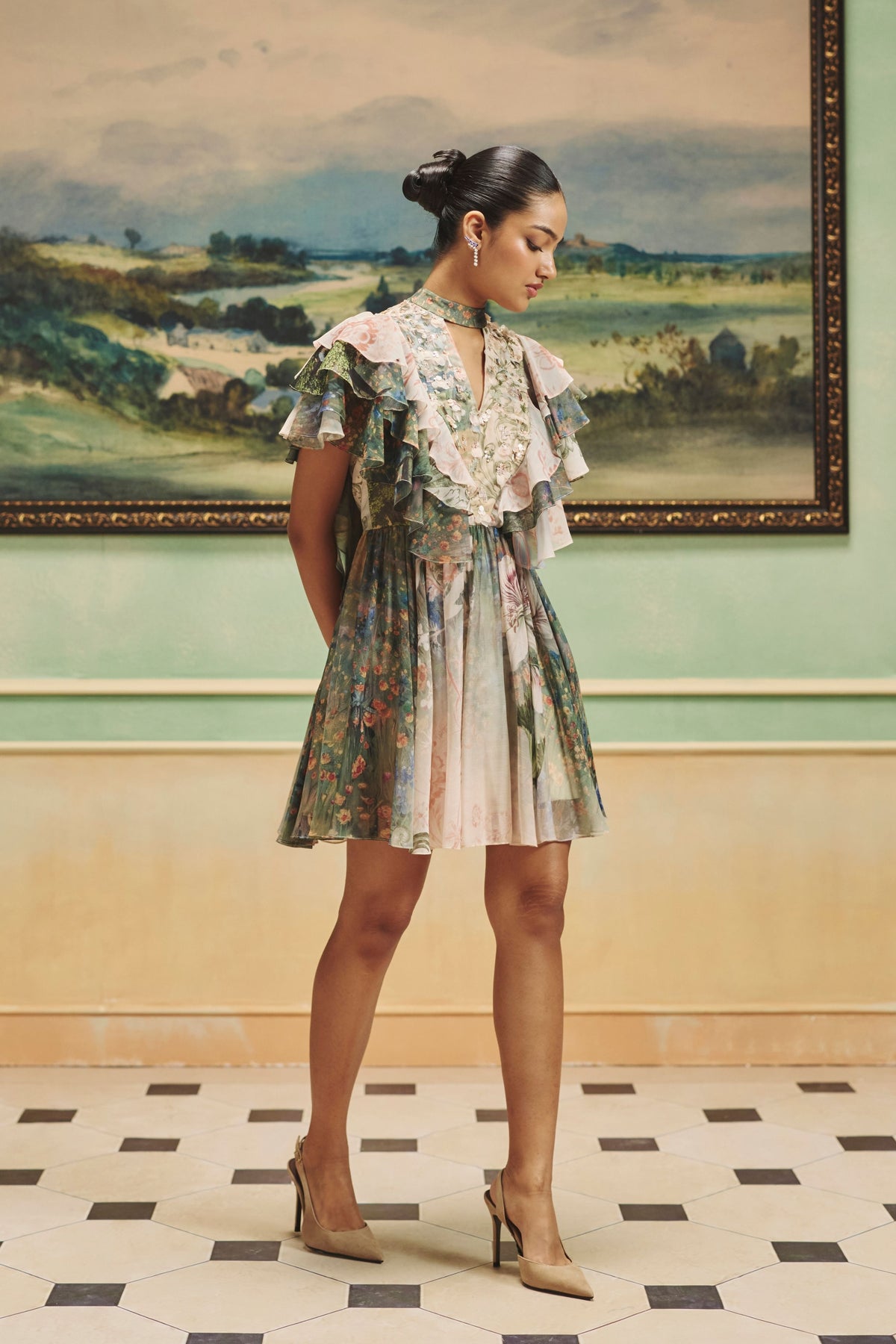 Vienna Marigold Hollow Dress