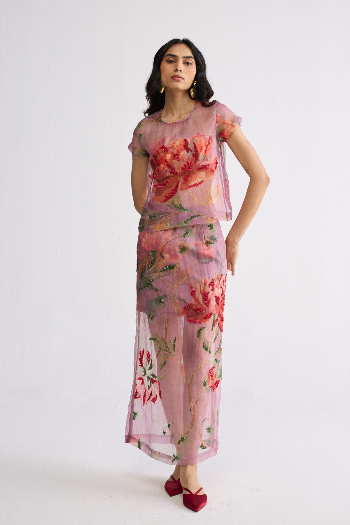 Berry Top & Skirt Set