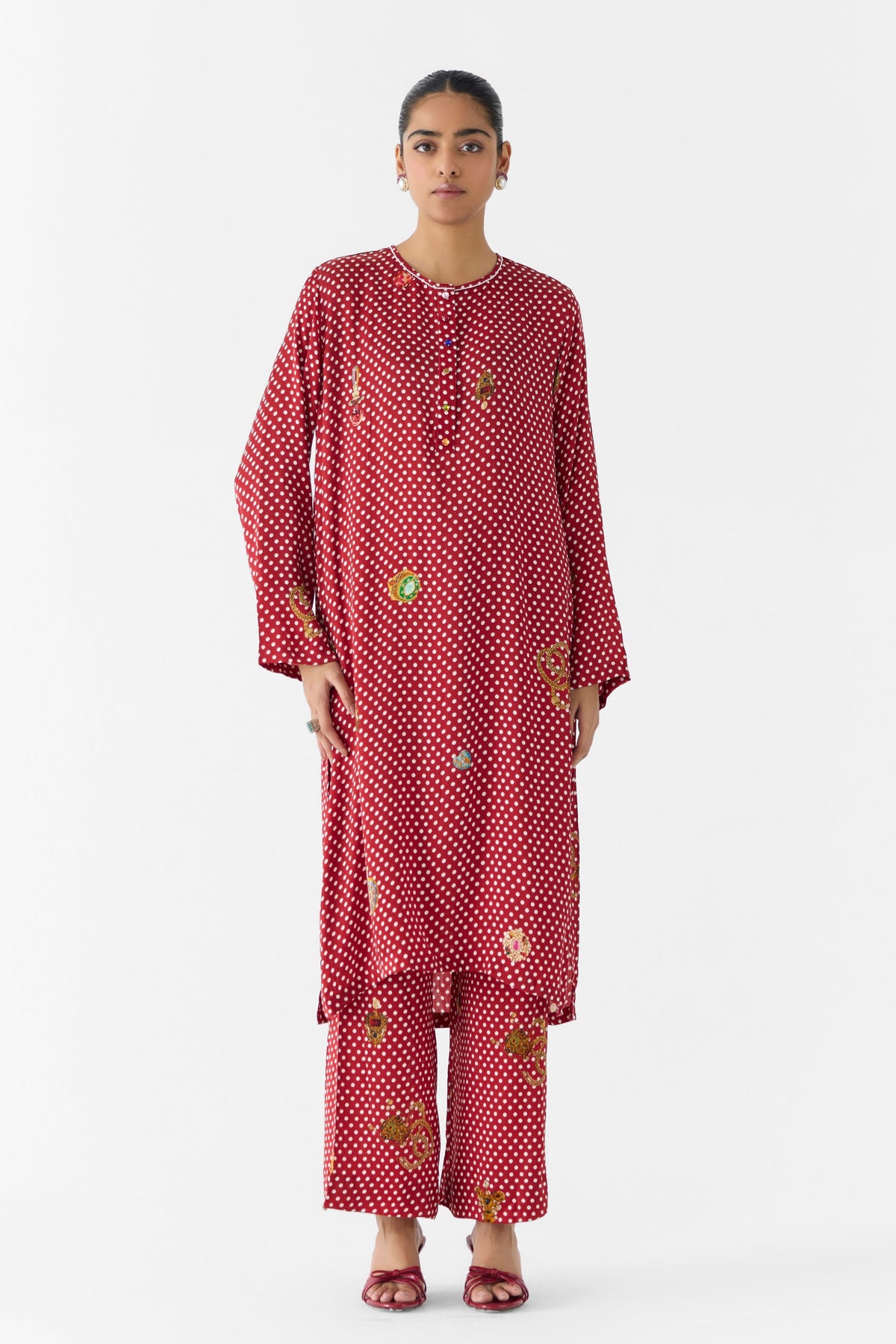 Quartz Polka Dot Kurta Set