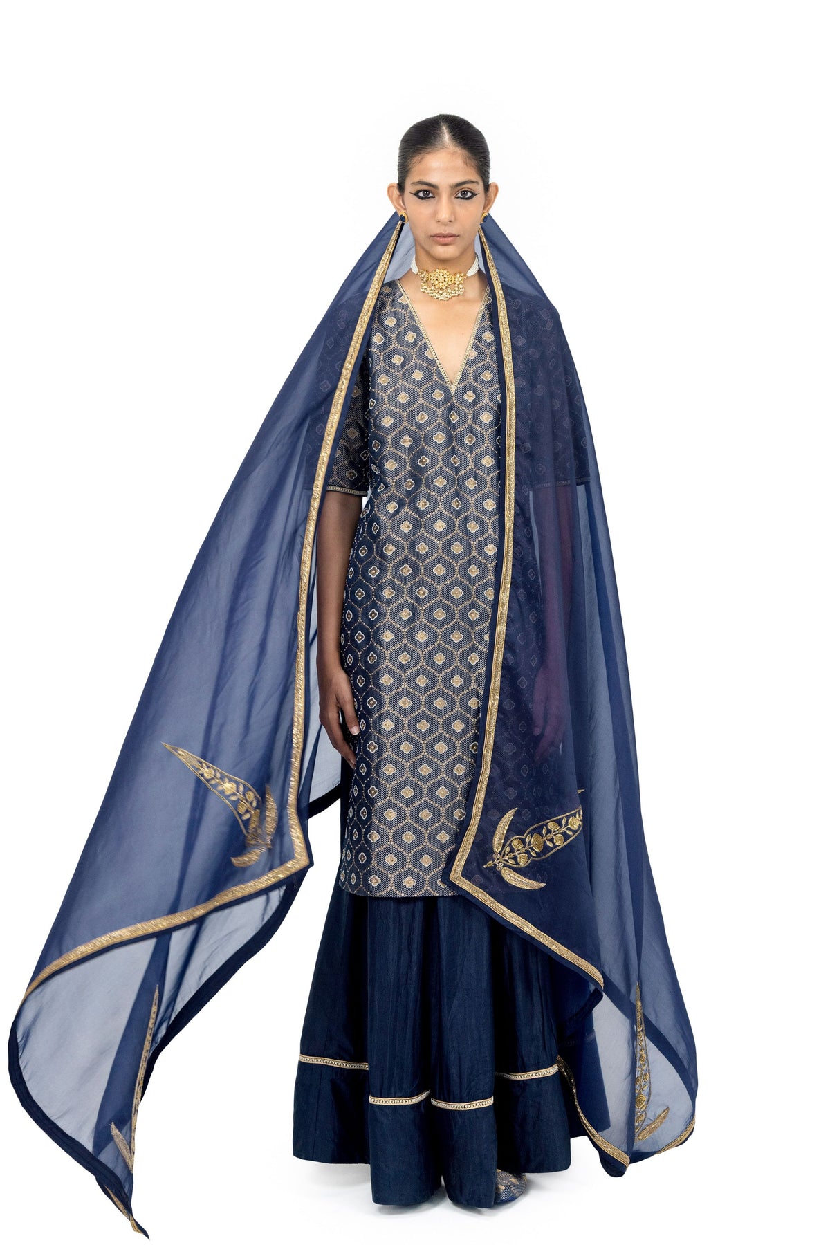 Kedli Navy Dupatta