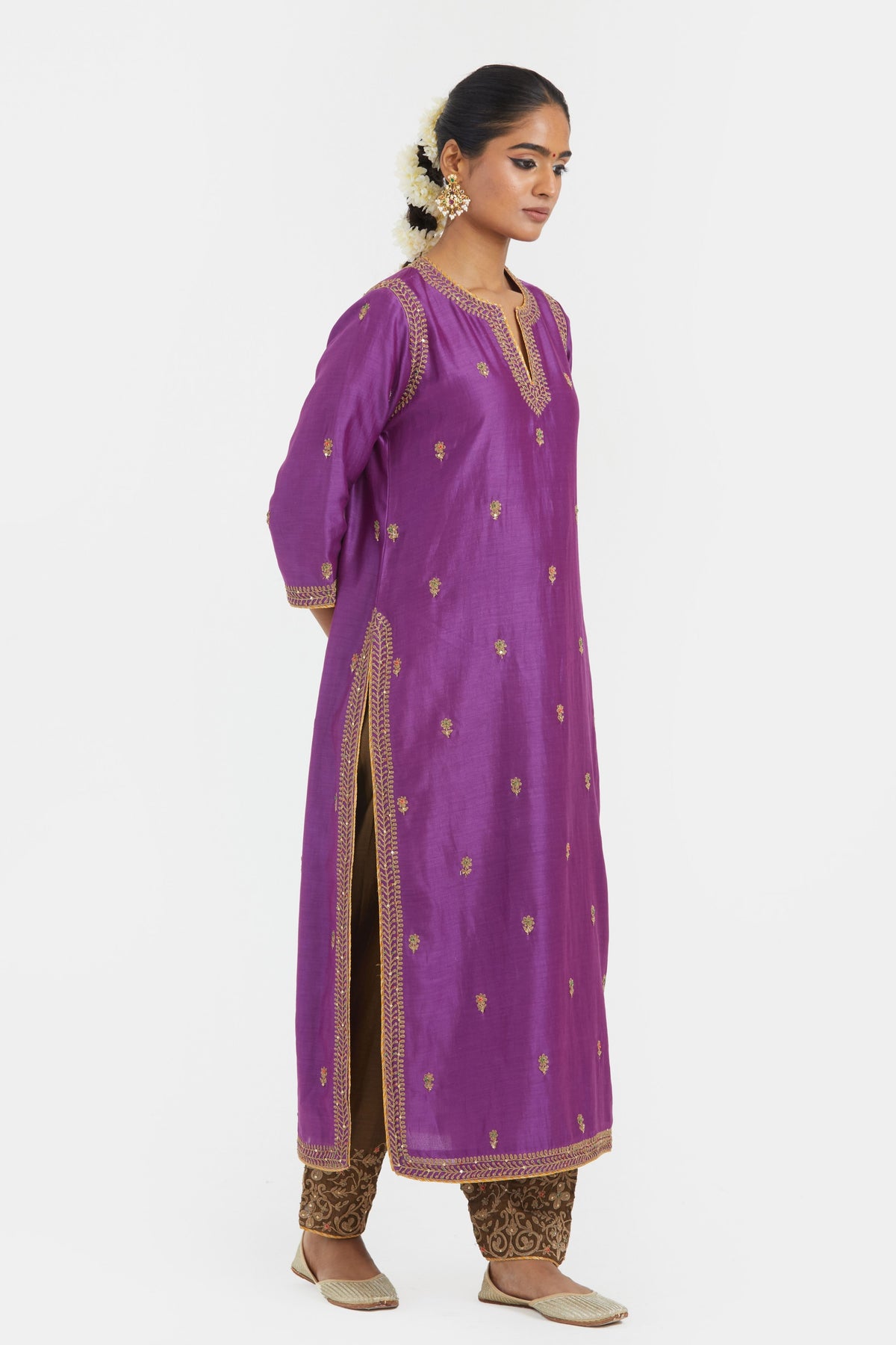 Chanderi Straight Kurta Set