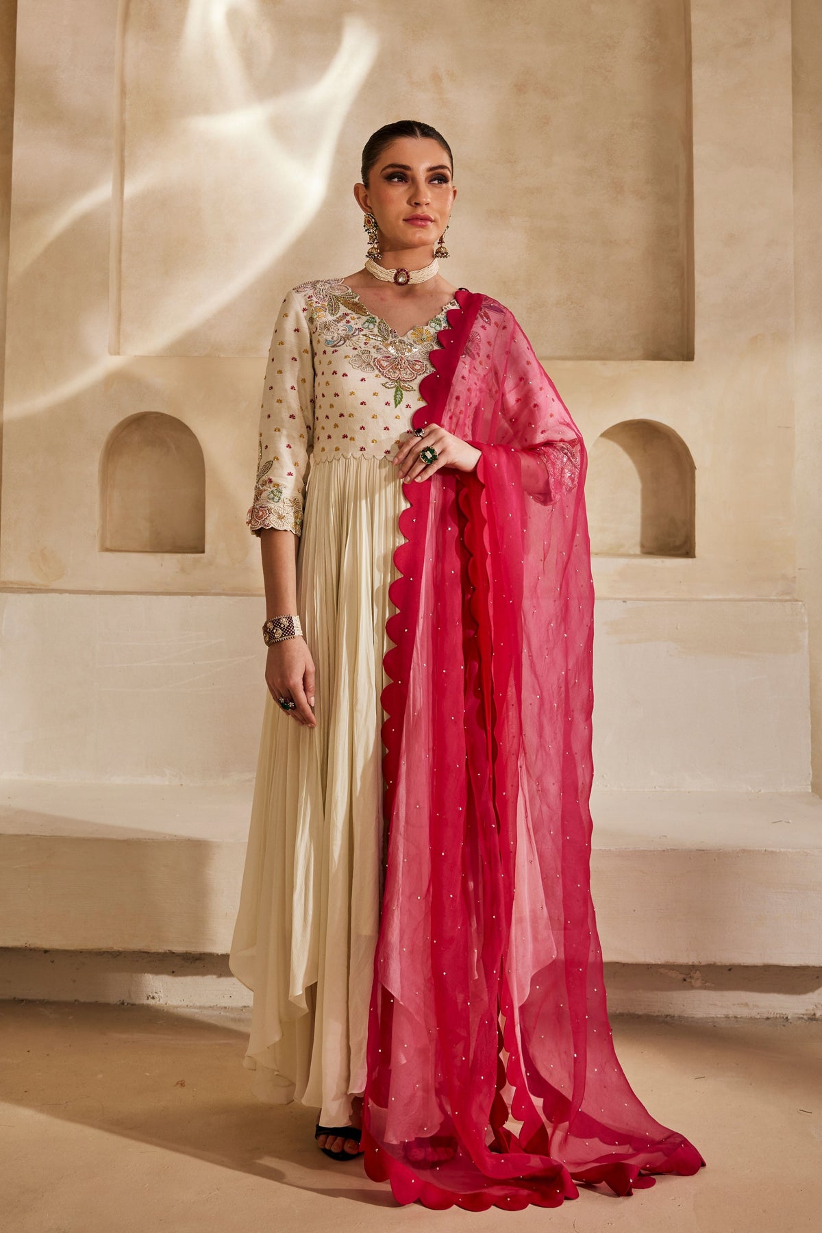 Gulabi Anarkali Set