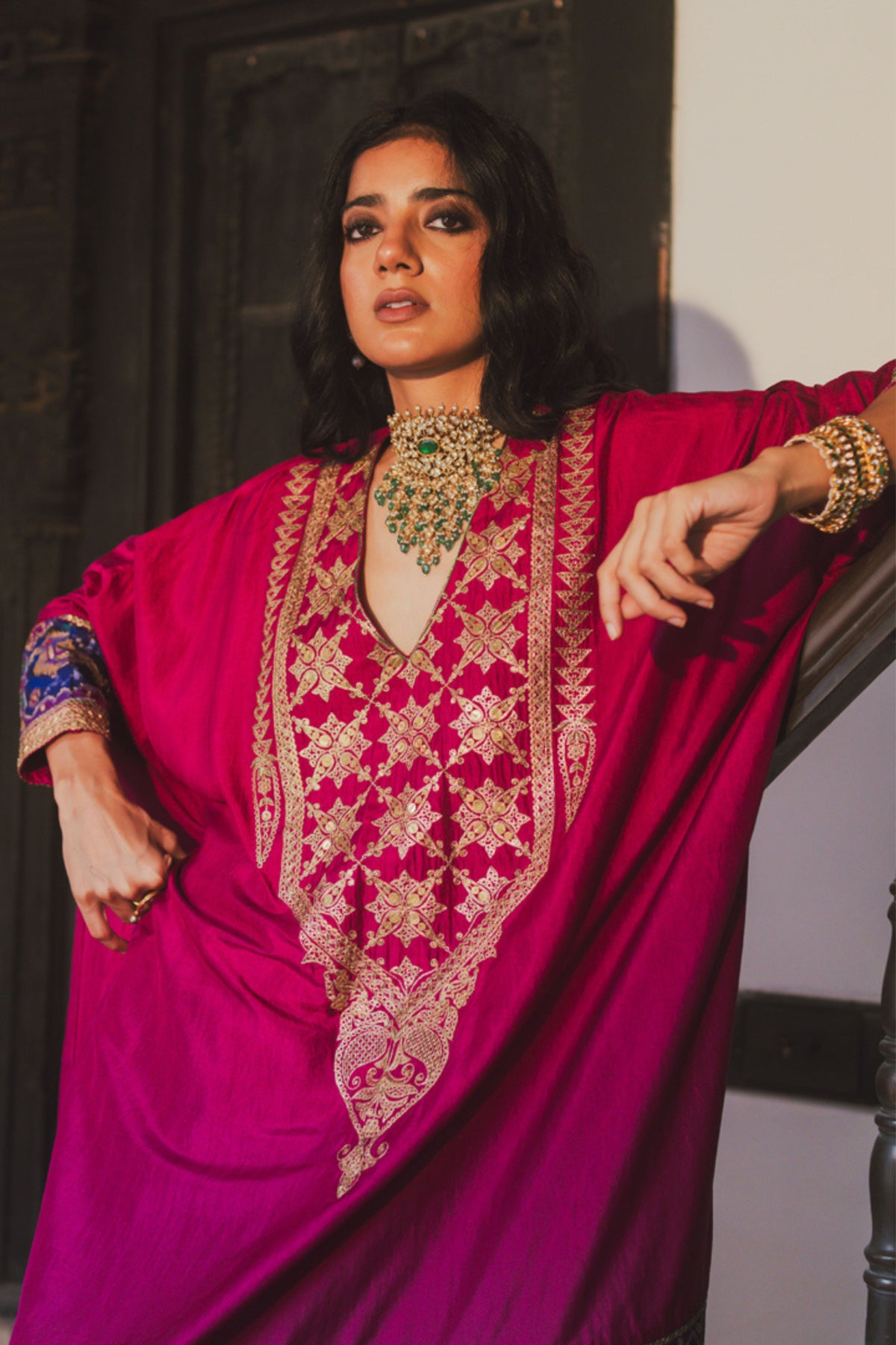 Kriti Magenta Kaftan Set