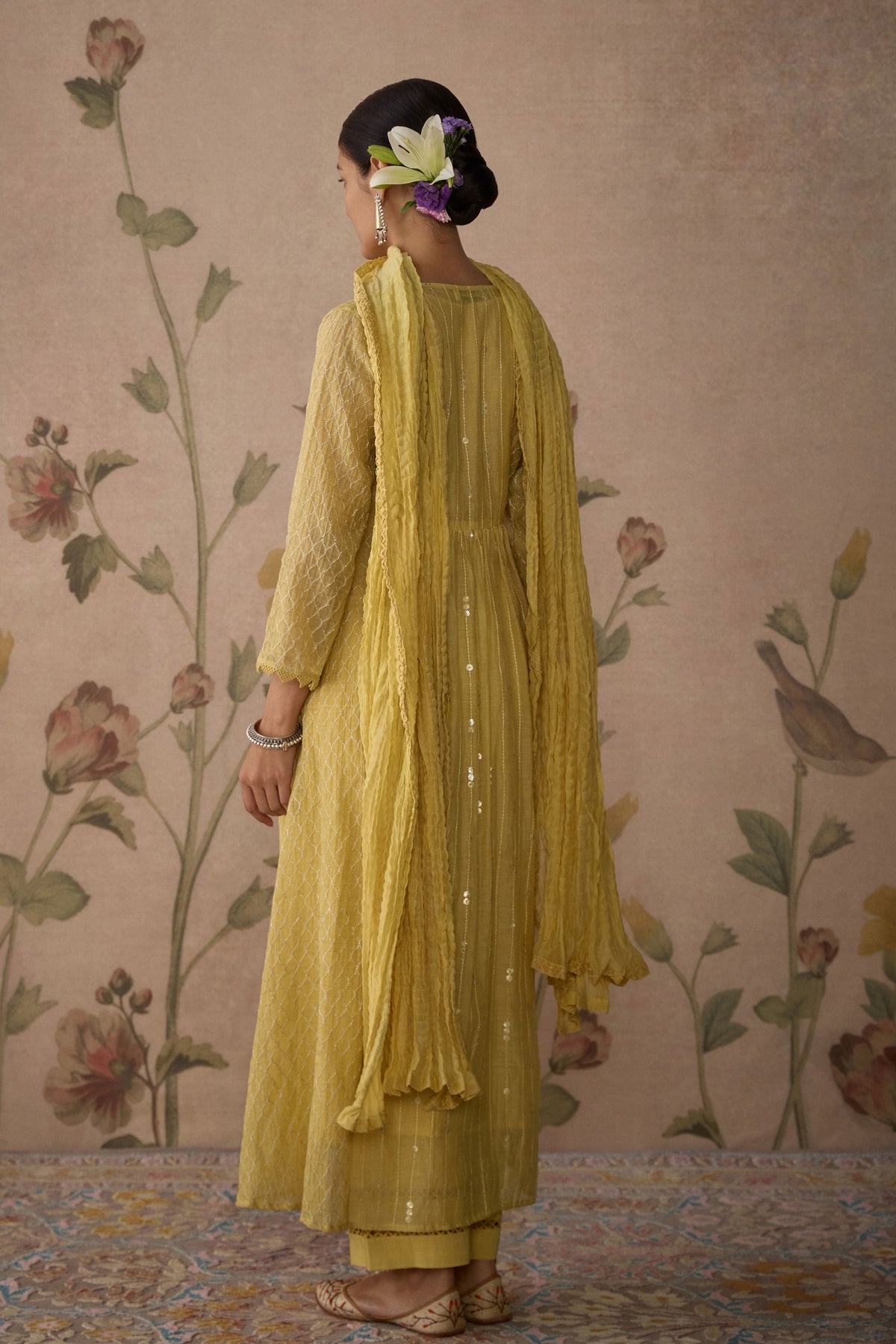 Lemon Yellow A-line Kurta Set
