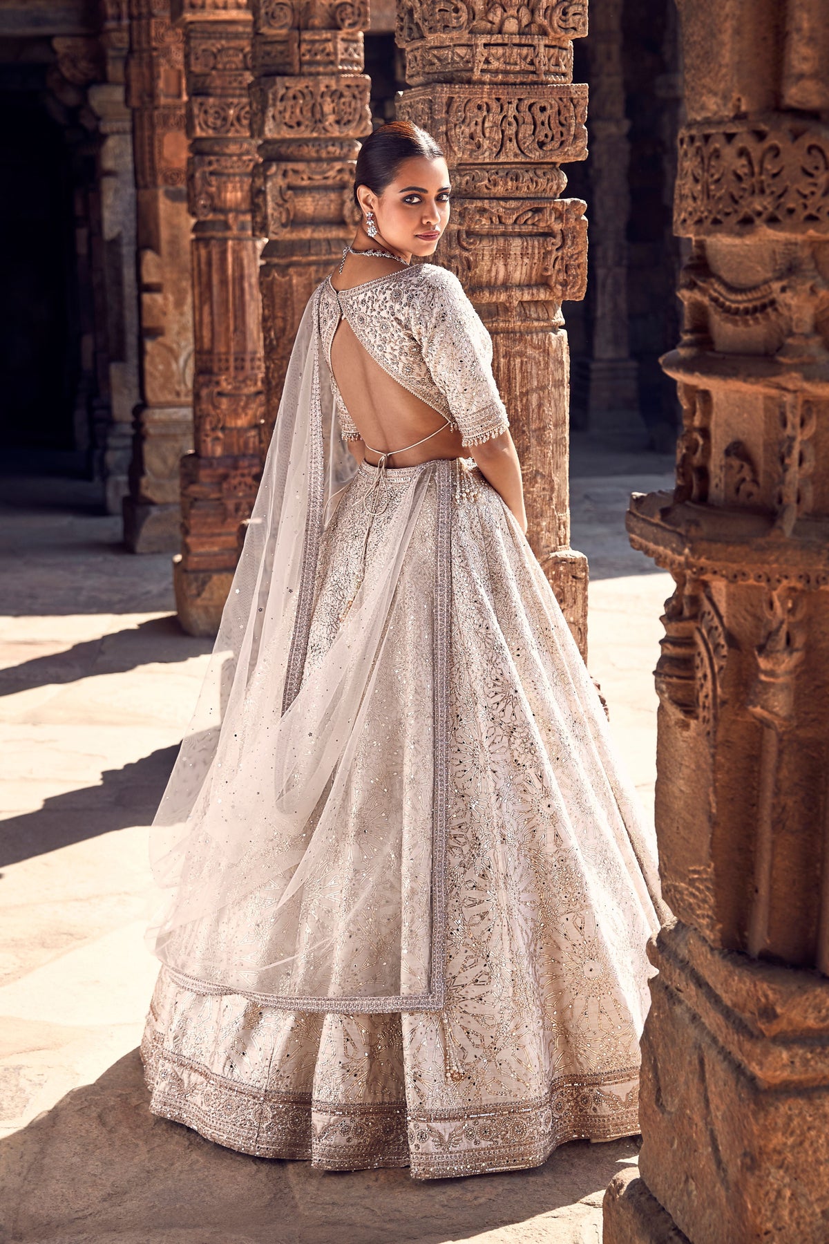 The Turkish Gota Ekru Lehenga Set