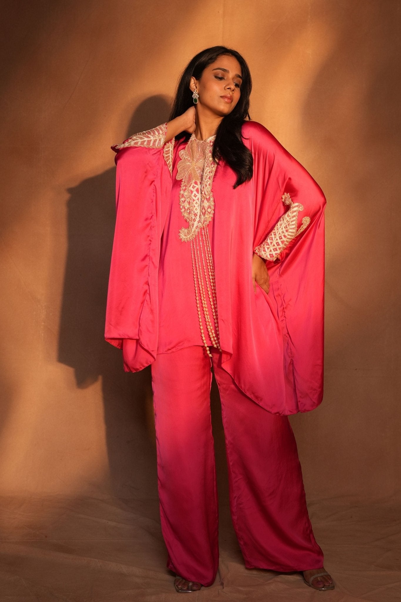 Pink Kaftan Set - Ashutosh Joshi - Elahe