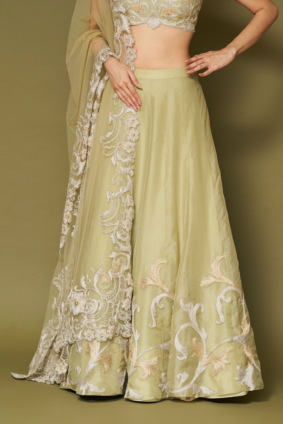 Pistachio Embroidered Lehenga Set