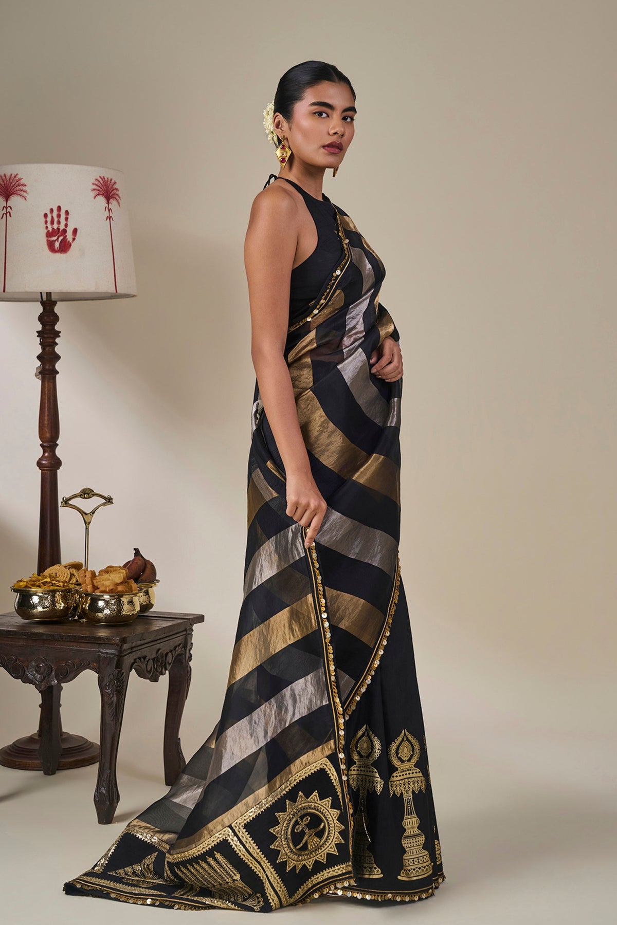 Black The Glided Lantern Saree