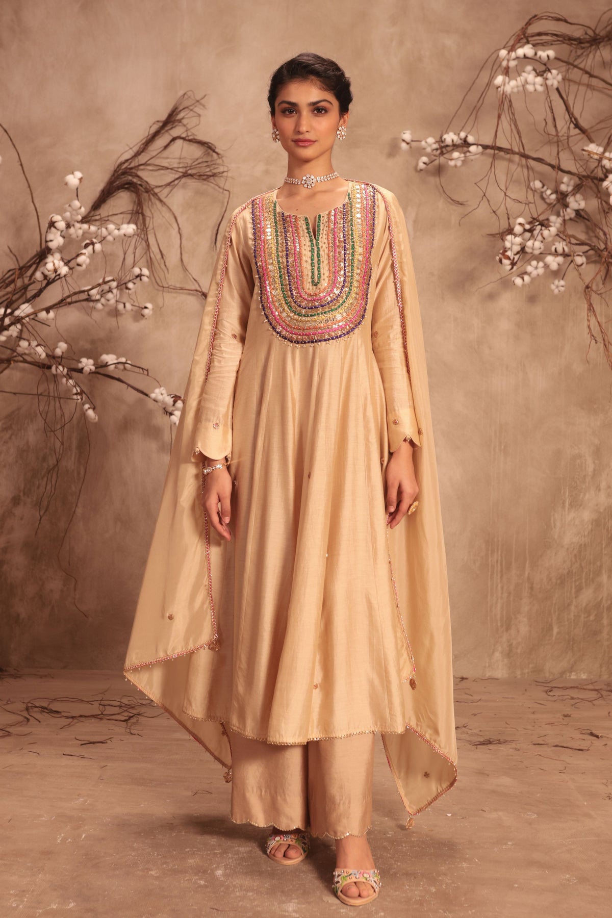 Ivory Anarkali Set