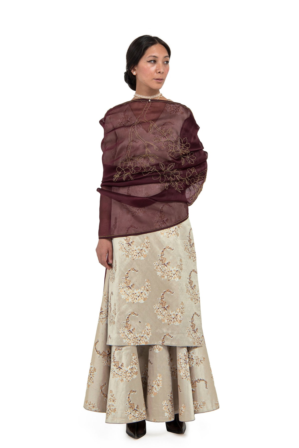 Rikka Maroon Odhani