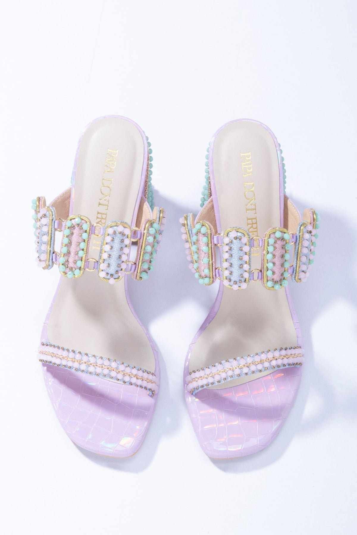 Sugar Tabs Block Heels - Lilac Slip-on Heels