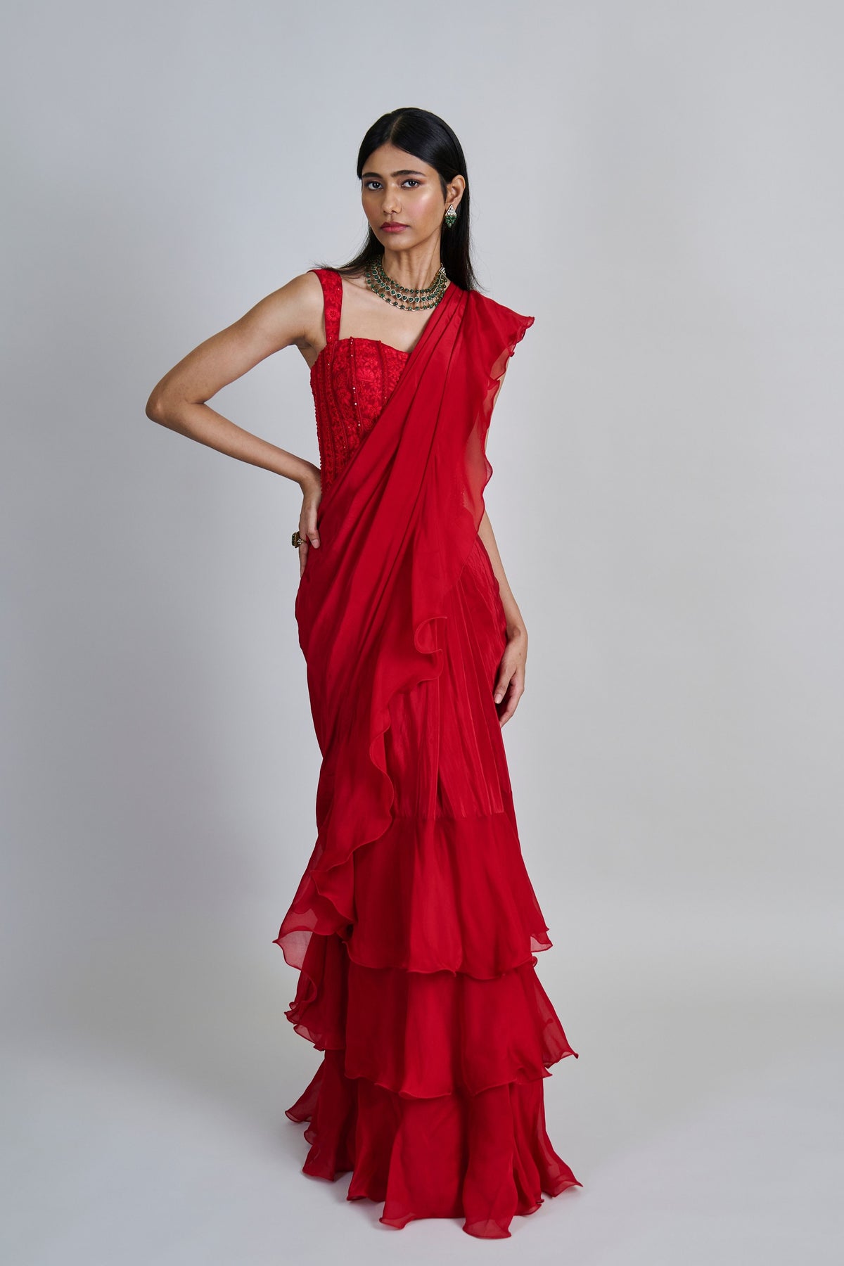 Nica Draped Saree Set