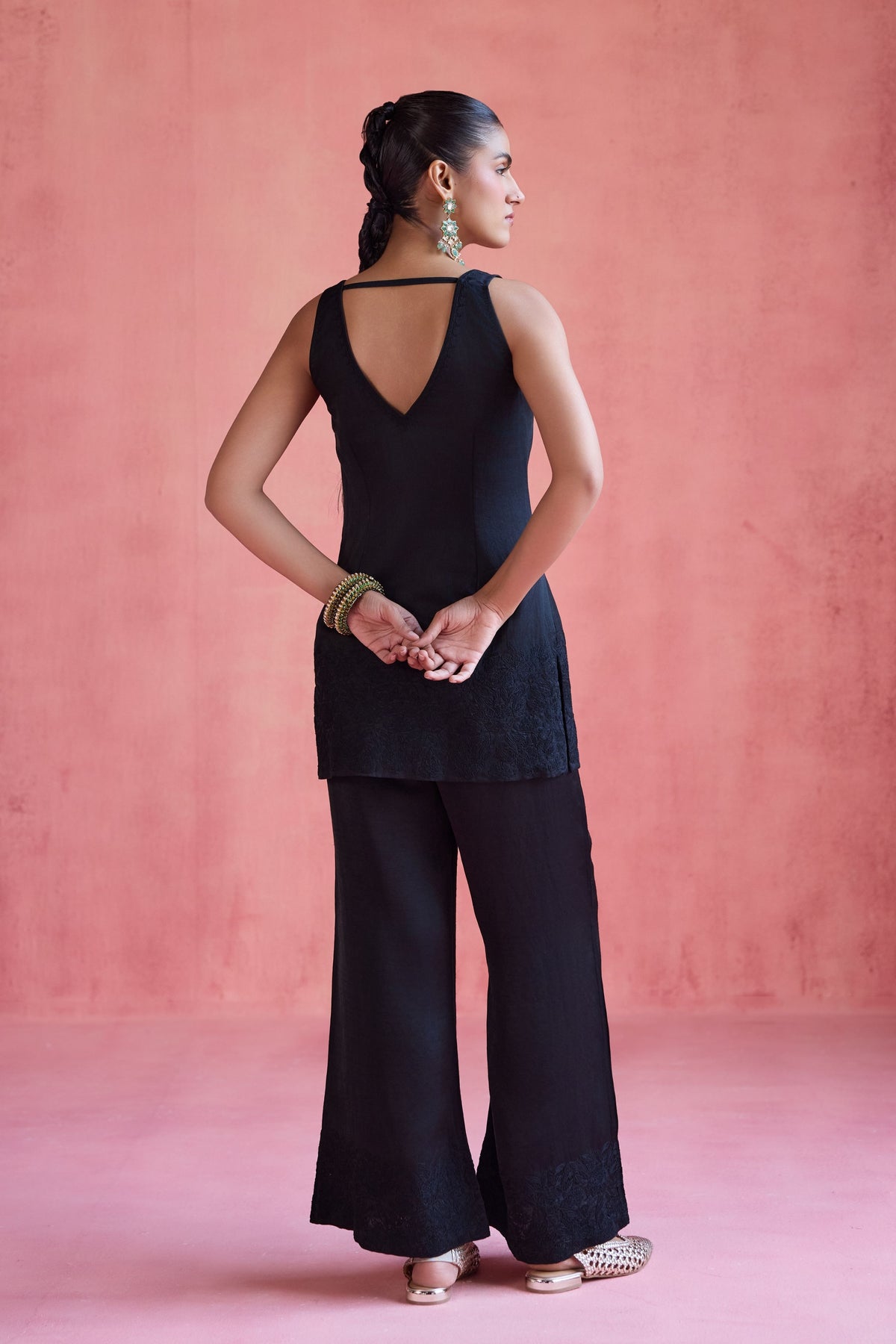 Shireen Black Jacket Set