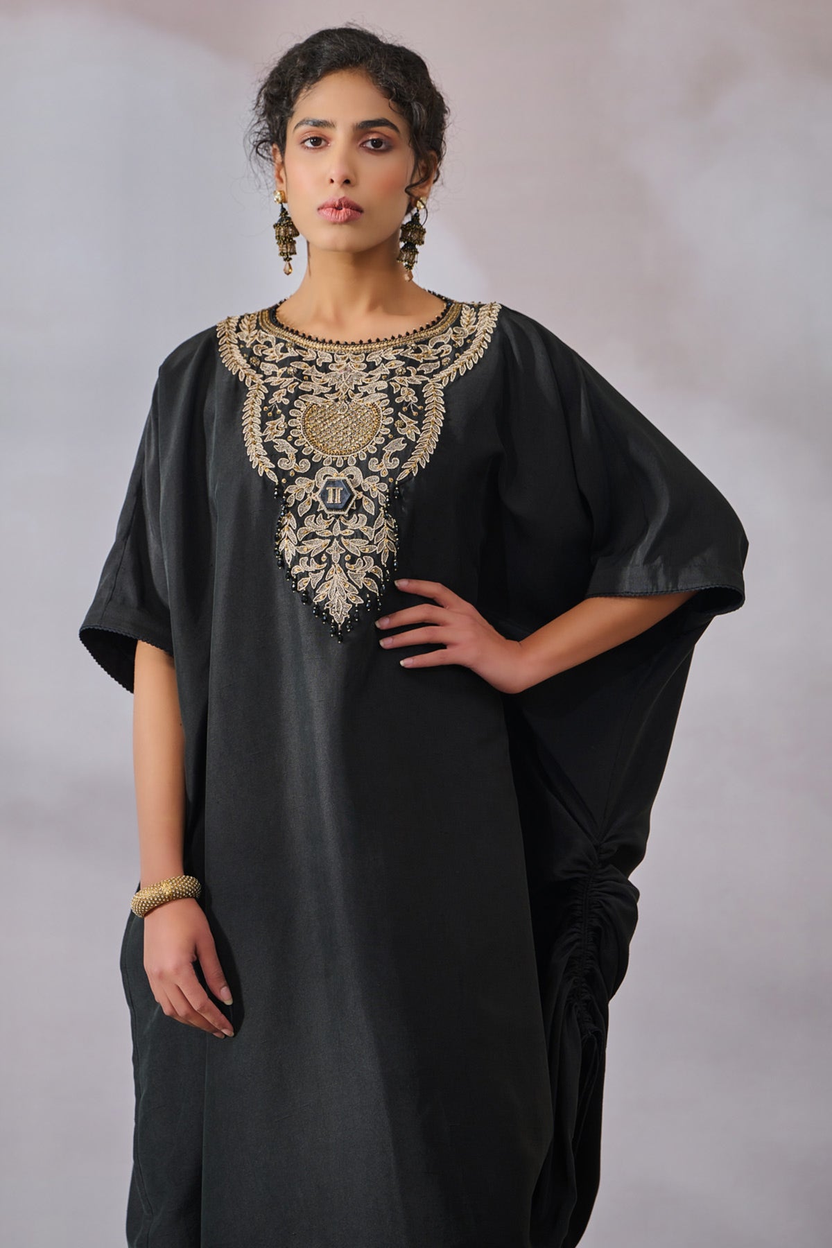 Hand Embroidered Kaftan With Pants